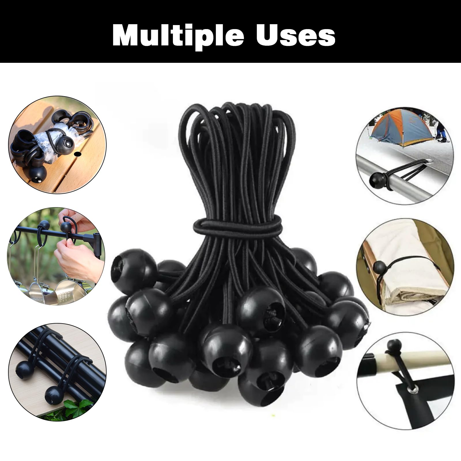 20 Pièces Tendeur Elastique, 150mm Flexible Sandow Elastique, Tendeur