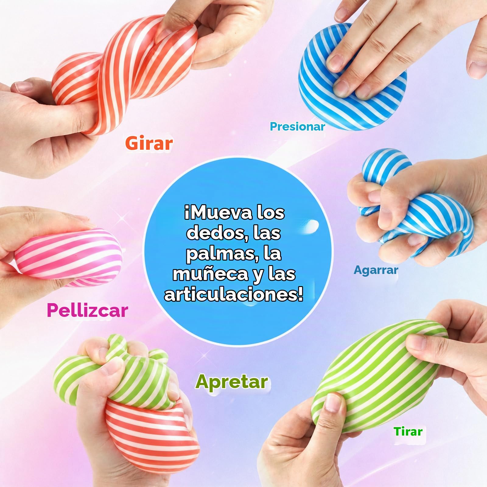 4 Piezas Squishy Ice Cube Antiestrés, Colorido Cubo Antiestres Fidget con Diseño Veteado , Juguete Sensorial Squeeze de Alta Densidad para Autismo, TDAH, Niños y Adultos, Alivio del Estrés y Ansiedad
