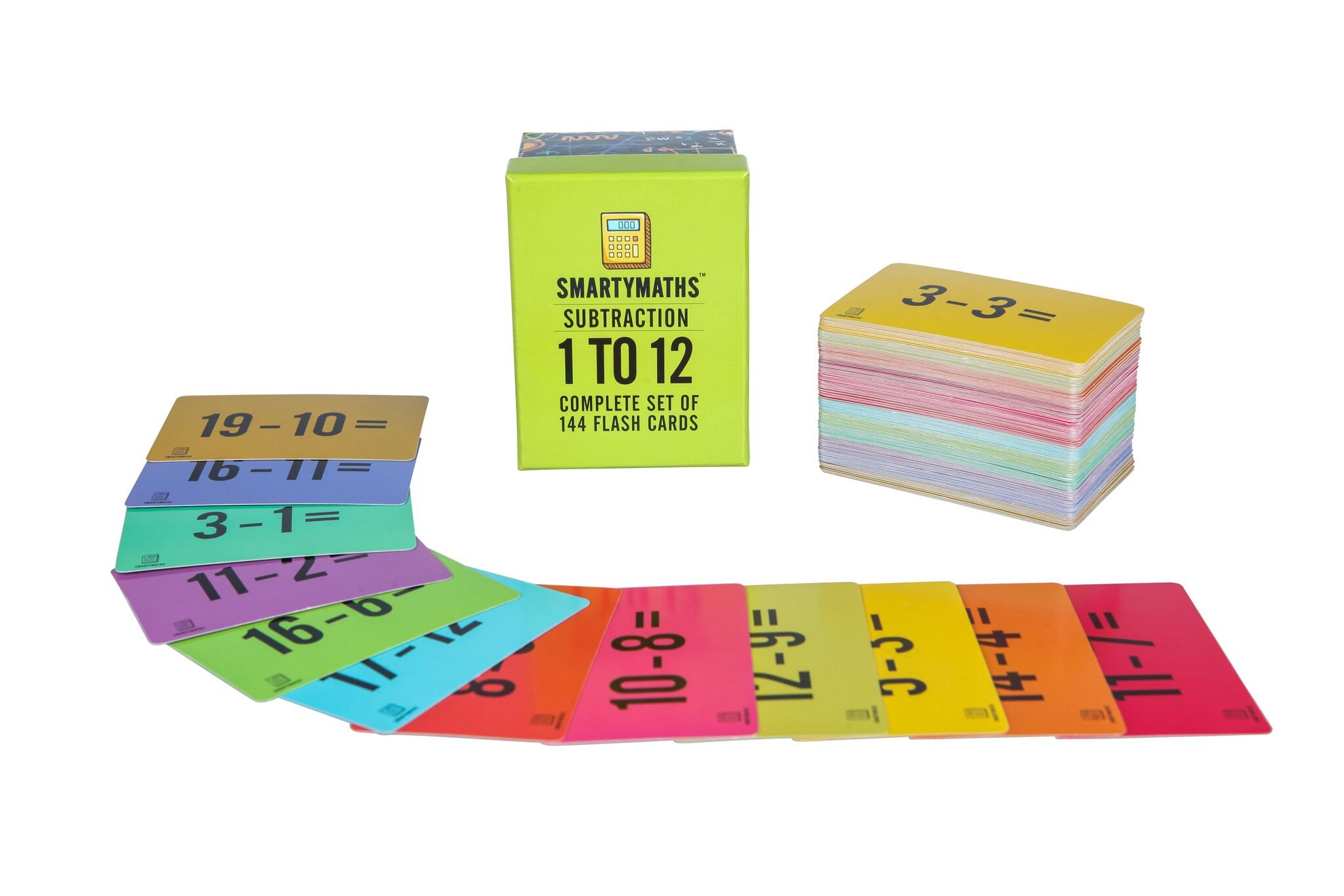 Subtraction Arithmetic Table Flash Cards Set of 144