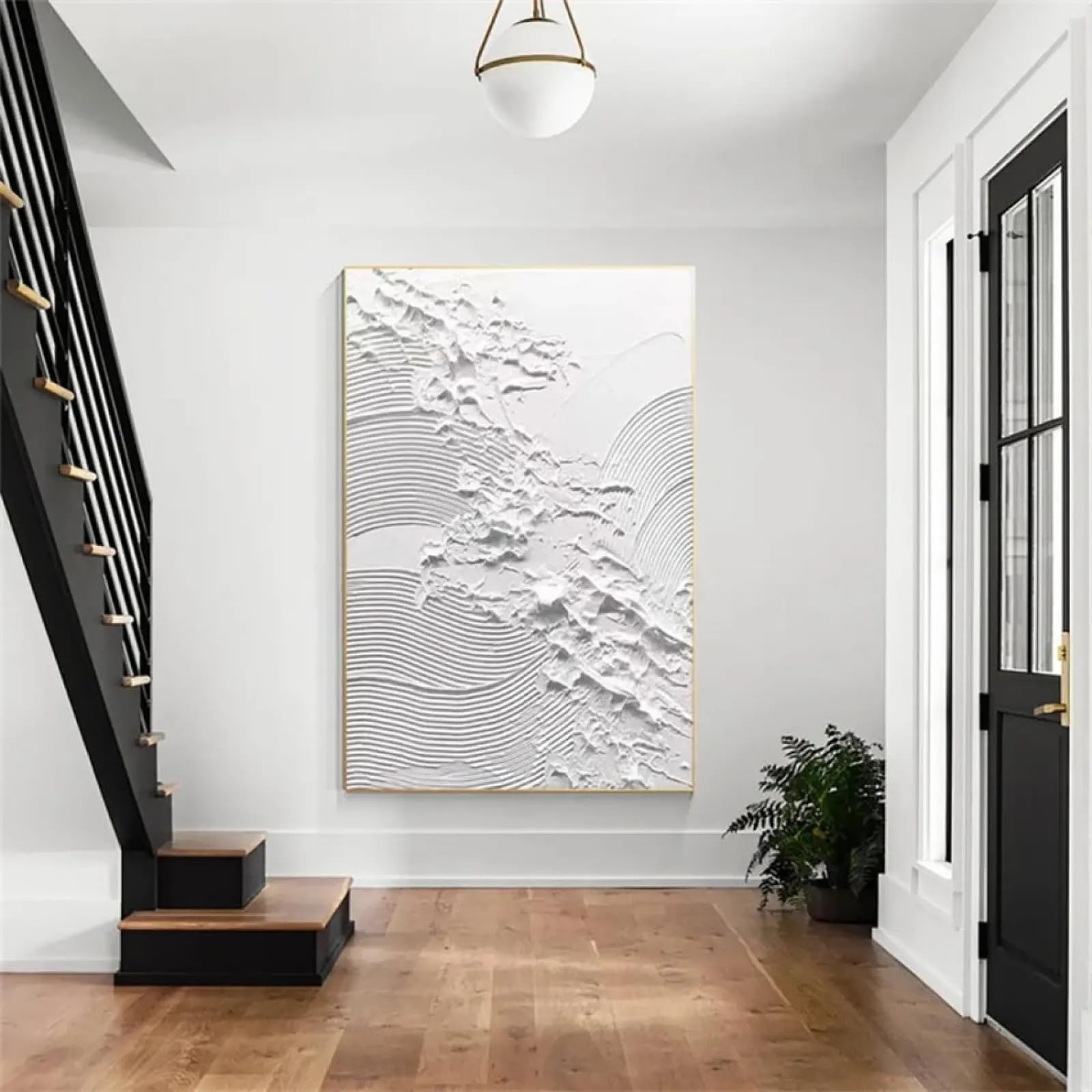 Quadro Su Tela Minimalista Onde Dell’oceano – Stampa Artistica Wabi-Sabi 70x140 Cm Senza Cornice, Per Soggiorno E Camere