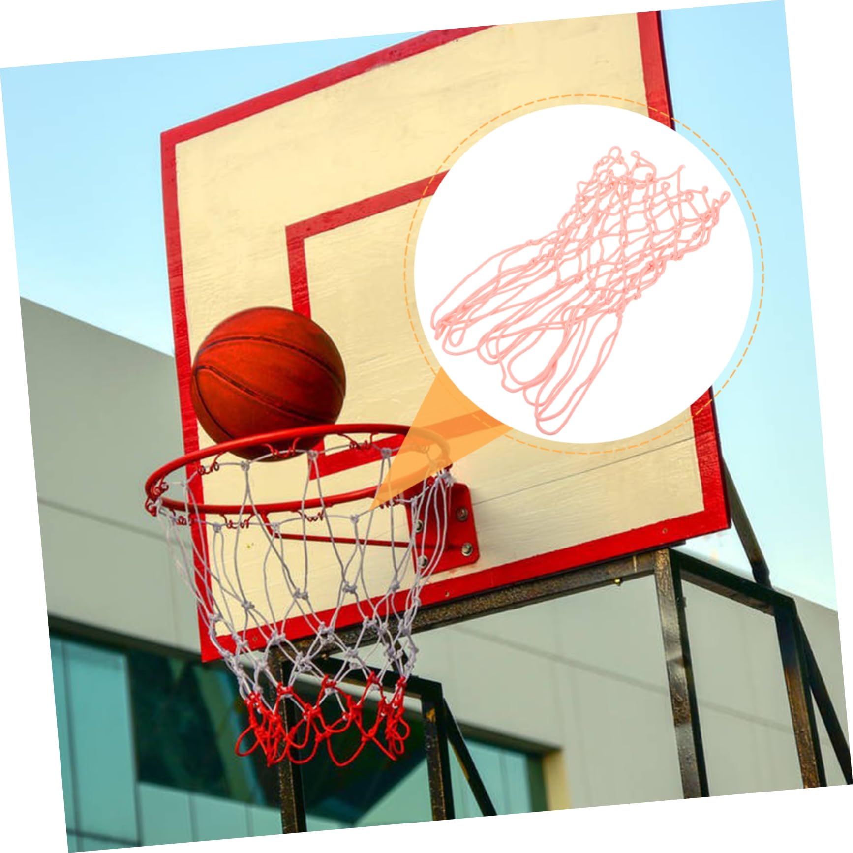 Abaodam Glow Dark Basketball Net Luminous Outdoor Basketball Frame Netting Easy to Install Fits Standard Hoops Durable for Parks and Community Courts