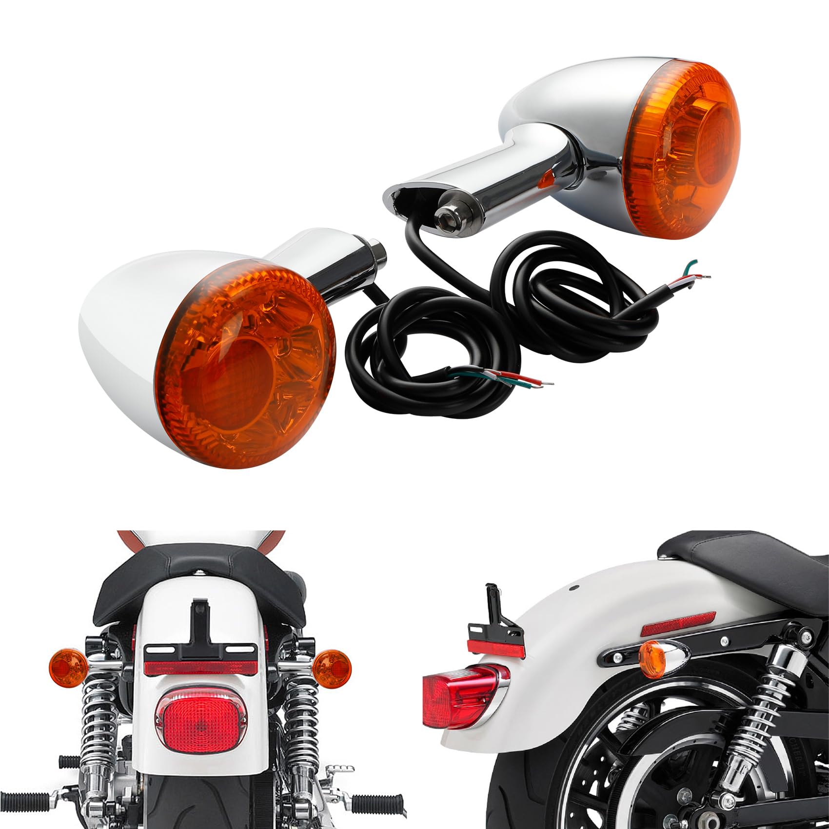 Amazon.com: TCMT Amber Rear Turn Signals LED Light Fit For