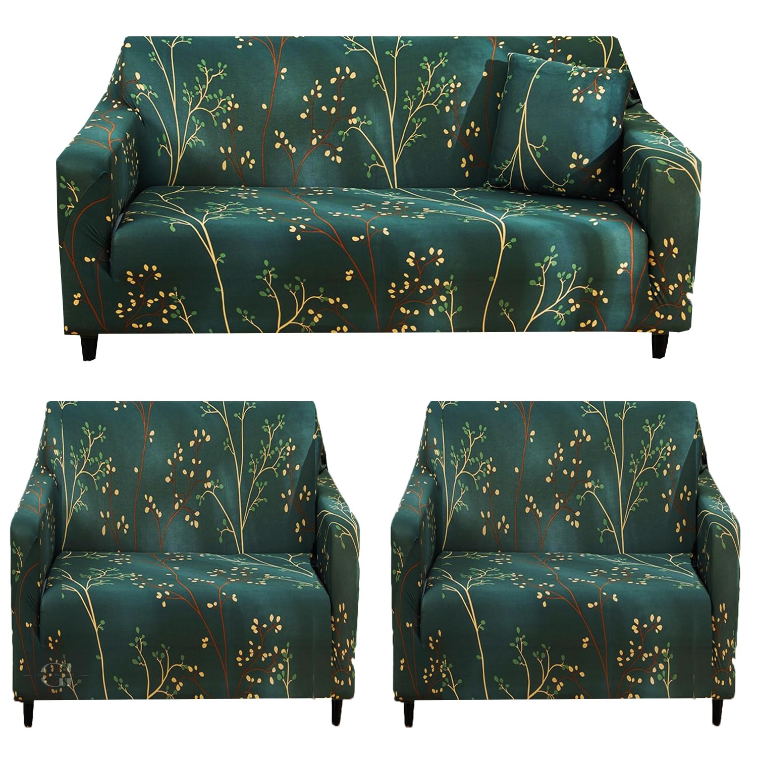 Gifts Island® Sofa Cover 3 Seater and 2 Seater Fully Covered Universal 5 Seater Sofa Cover Non-Slip Sticky Elastic Stretchable Sofa Set Slipcover Protector for (3+1+1 Seater), Green Stem (B0D9QVR2VL) Amazon Price History, Amazon Price Tracker