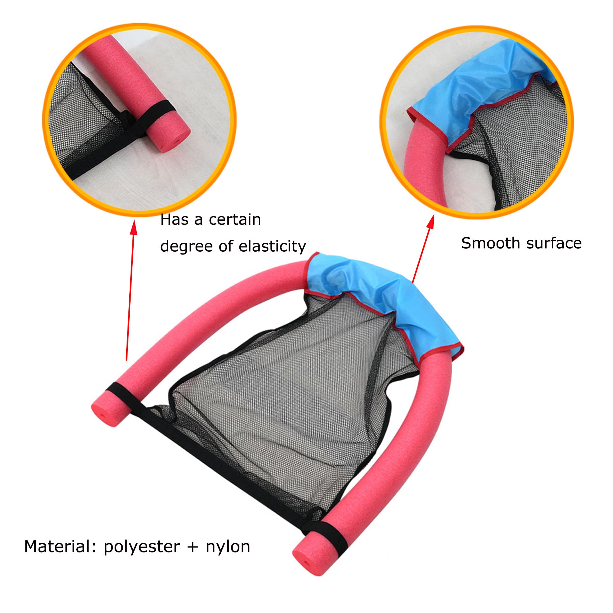 Chaise Flottante Pour Piscine En Maille - Siège D'Eau Portable Avec Nouille - Parfait Pour Se Détendre !