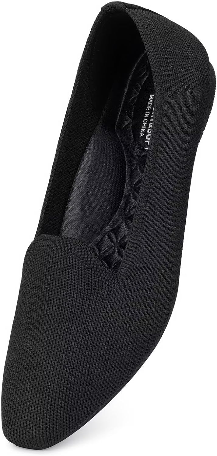Frank Mully Women's Knitted Square Toe Flats Comfortable Loafer Shoes Office Work Shoes Lightweight - Image 8