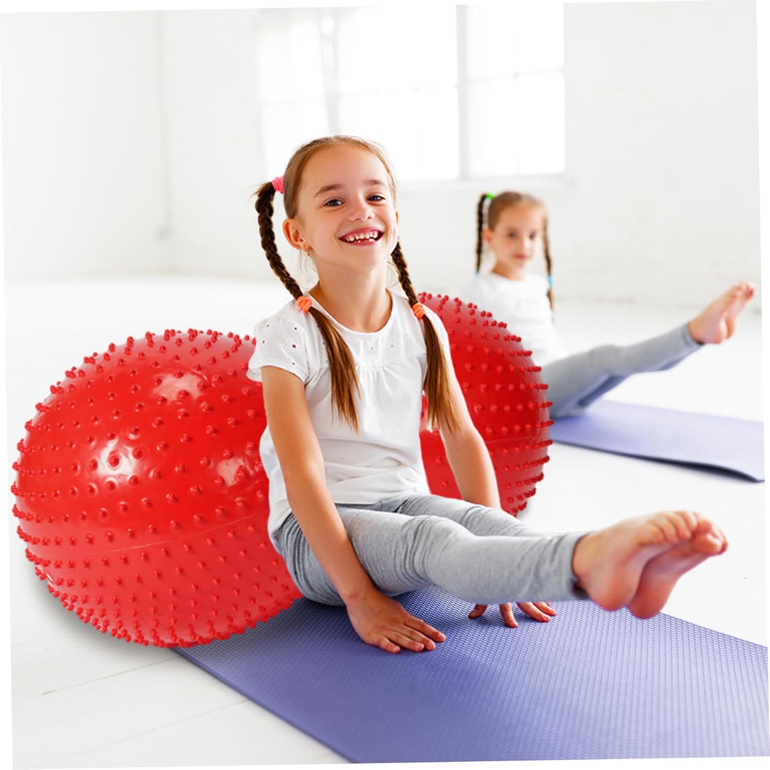 Peanut Ball, 35x18 Inch PVC Inflatable Yoga Ball for Pregnancy with Pump & Spot, Anti Burst Safe Fitness Equipment for Home