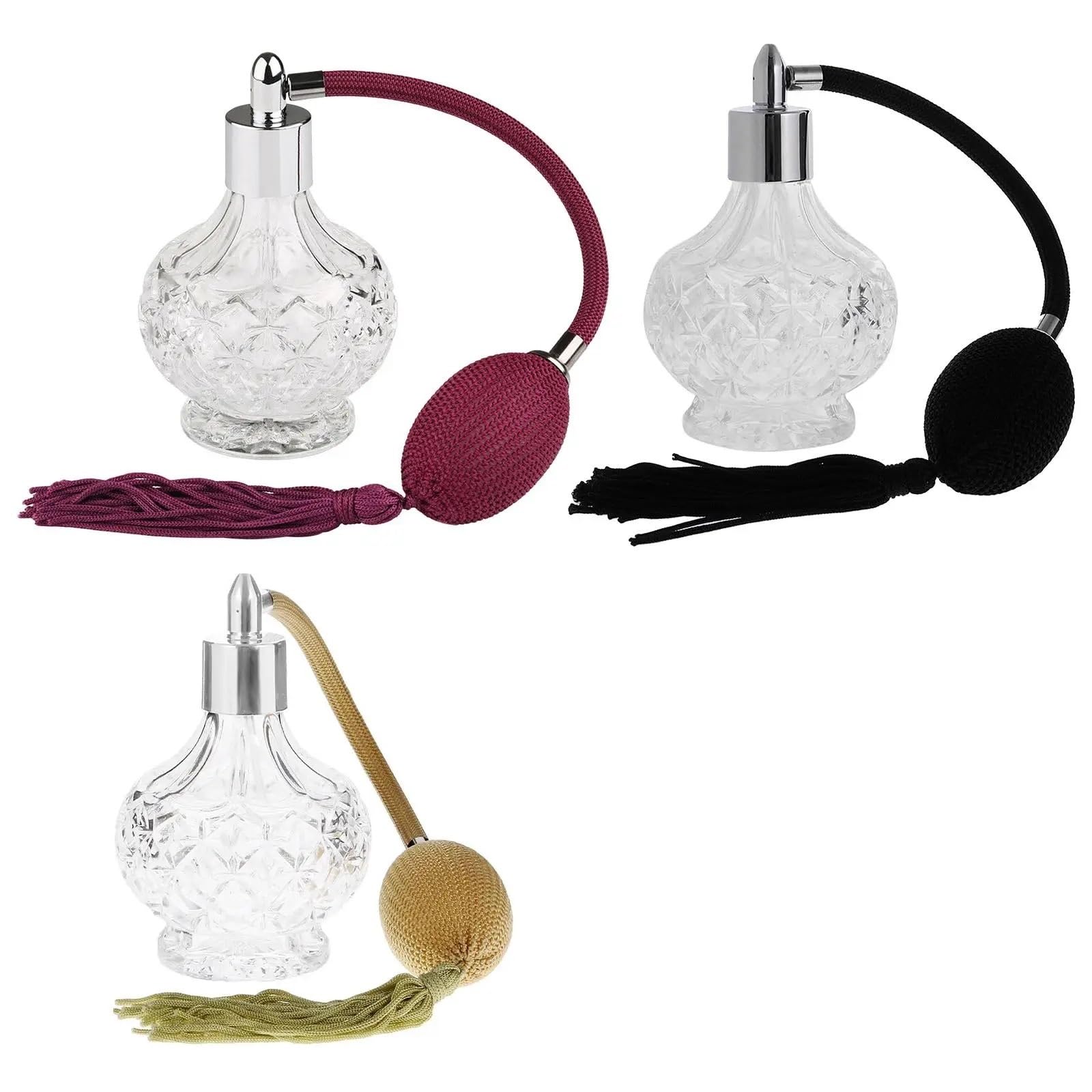 Bottiglia di profumo in vetro vuota con spruzzatore classico bulbo d'aria in vintage da 80 ml Per Feste E Banchetti