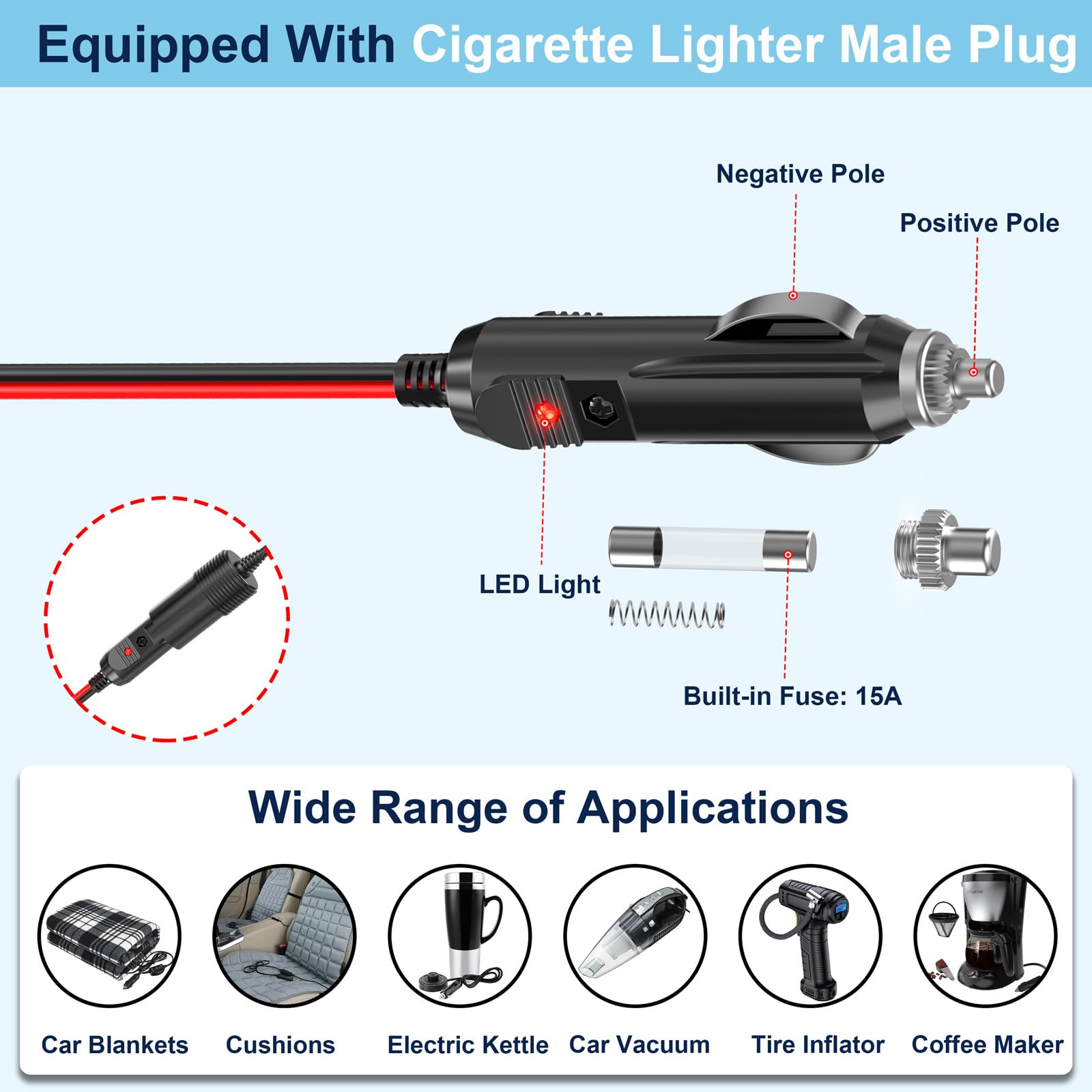 Presa Accendisigari Sdoppiatore da Auto: Qidoe 300W 4-Prese e Doppia PD 30W e QC 3.0 Adattatore Splitter per Auto con Interruttore Indipendente e LED Voltmetro per Tutti i Dispositivi dell'auto