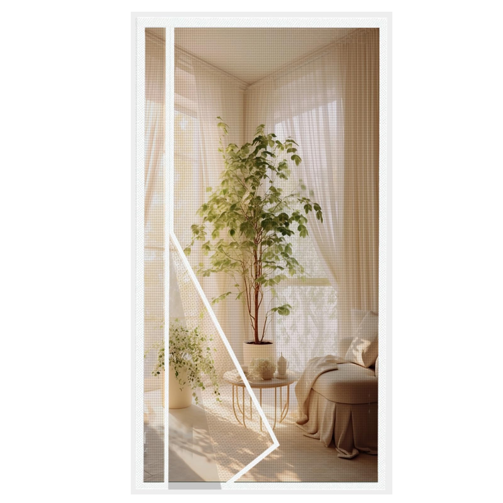 MAGICDOOR Zanzariera Magnetica Vetroresina 110x230cm, Apertura Laterale Zanzariere Magnetiche per Porte Finestre Maglia Fine Magnete Potente Tenda Zanzariera Porta per Soggiorno Patio Cucina-Bianco