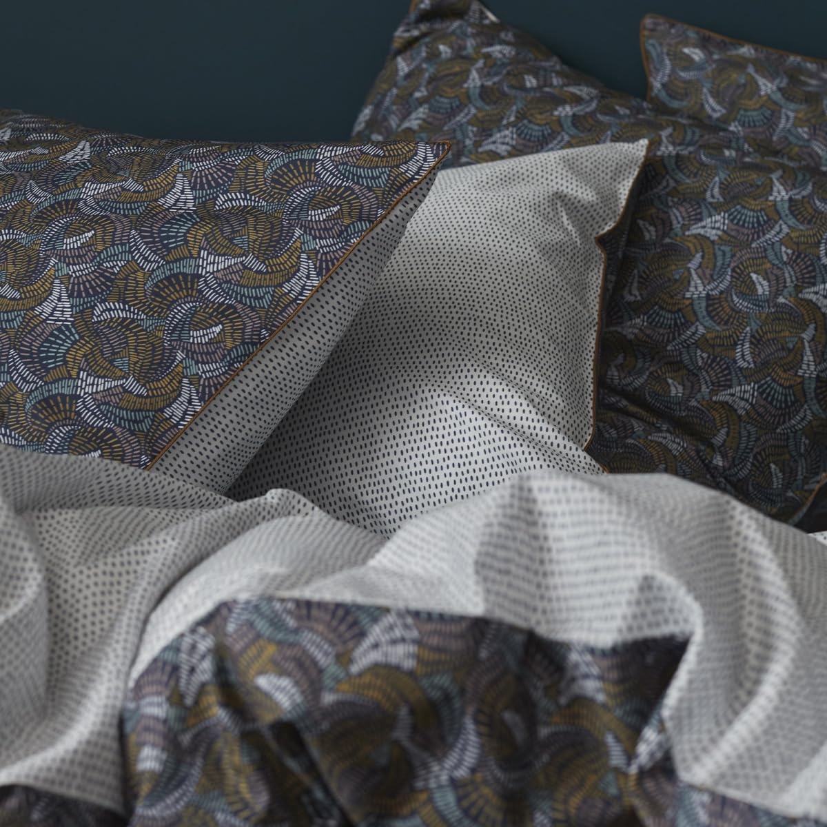 Cotton Percale Duvet Cover, Talisman, 200 x 200 cm, Essix, Blue, 200x200 cm - Image 3