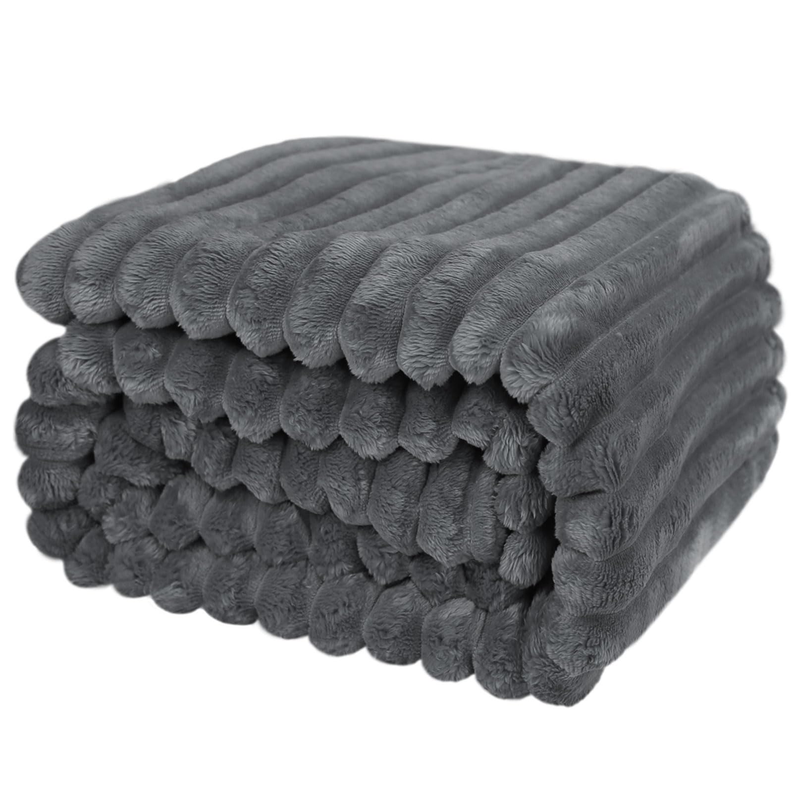 Coperta calda e soffice, coperta per divano, motivo a righe, motivo mamma, donne e fidanzate (grigio scuro, 150 x 200 cm)