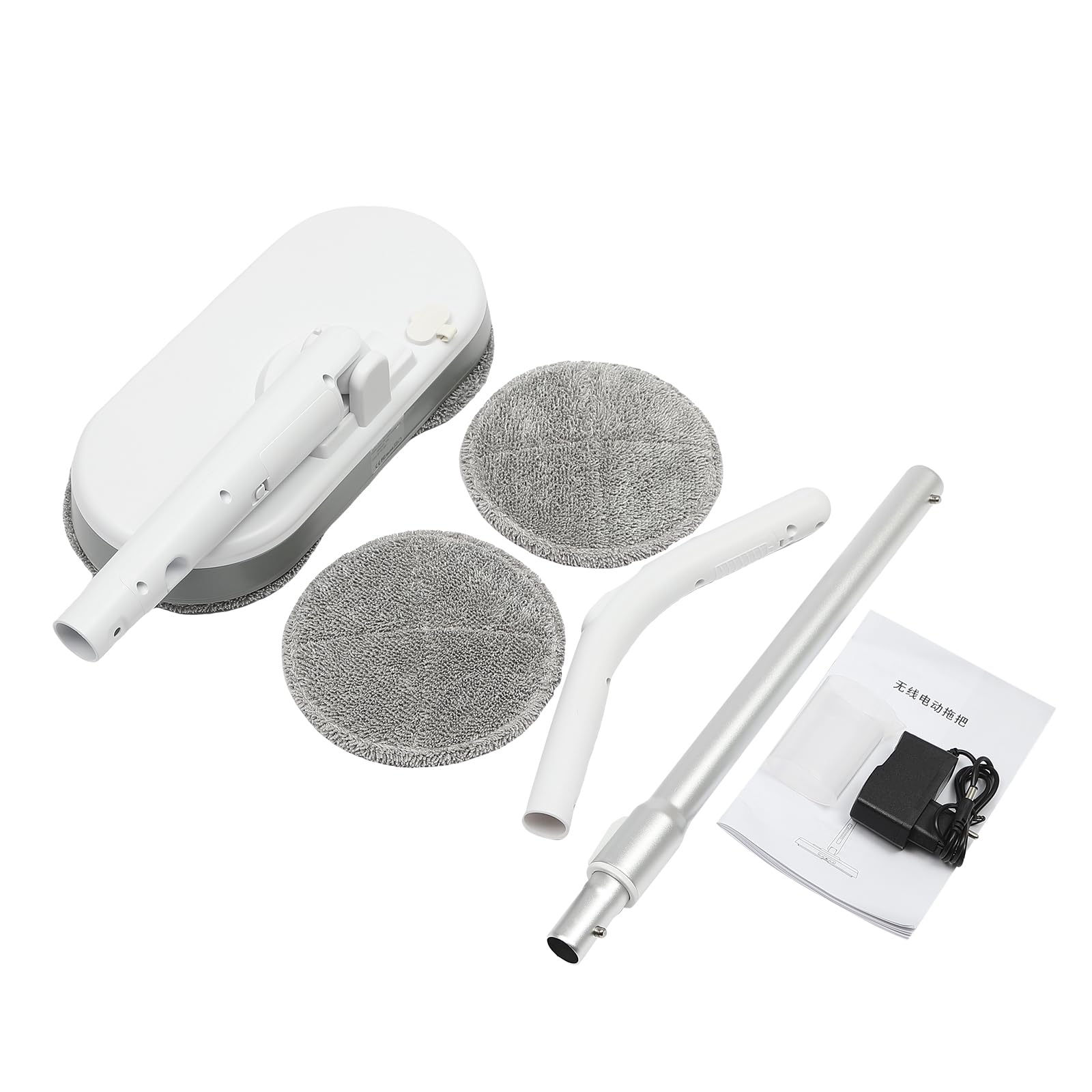 Mopa eléctrica inalámbrica con función de pulverización, depósito de agua de 350 ml, iluminación LED, pulidora eléctrica para suelos de madera/baldosas/vinilo/laminado