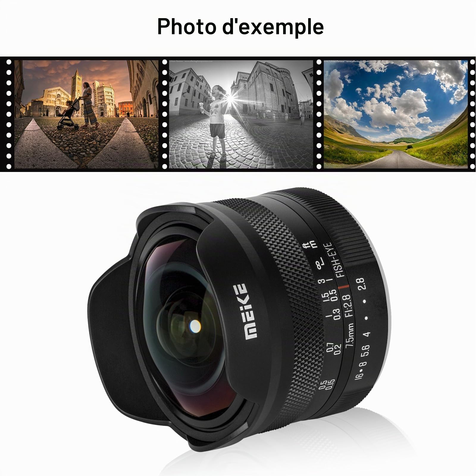 Meike Objectif fisheye Circulaire Ultra Large 7,5 mm f2.8 Mise au Point Manuelle APS-C Compatible avec Fujifilm X Mount Appareil Photo sans Miroir X-T3 X-H1 X-Pro2 X-E3 X-T1 X-T2 X-T4 X-T10 X-T20