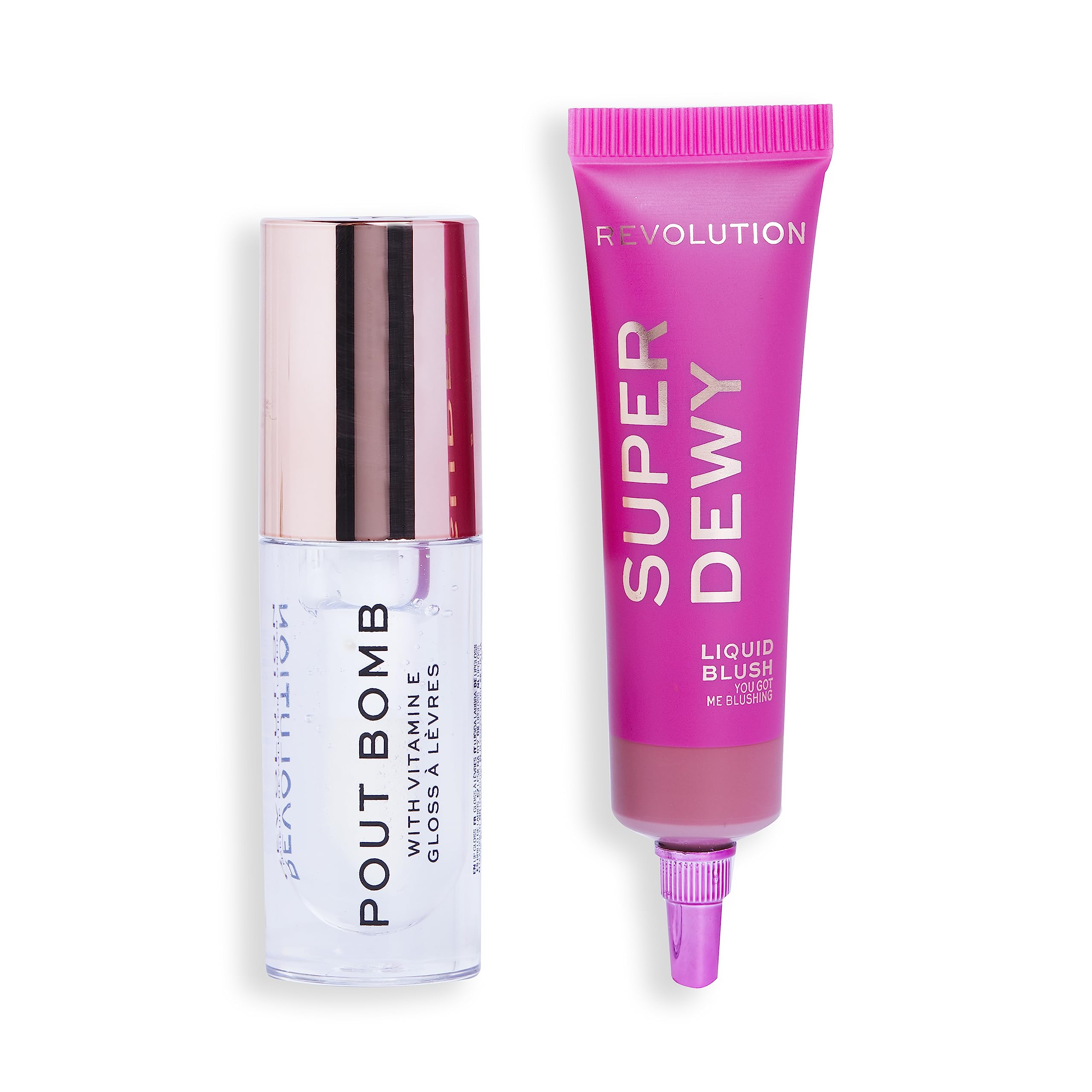 Revolution Icons Gift Set, Lip Gloss, Liquid Blush & Pink Gift Box Included