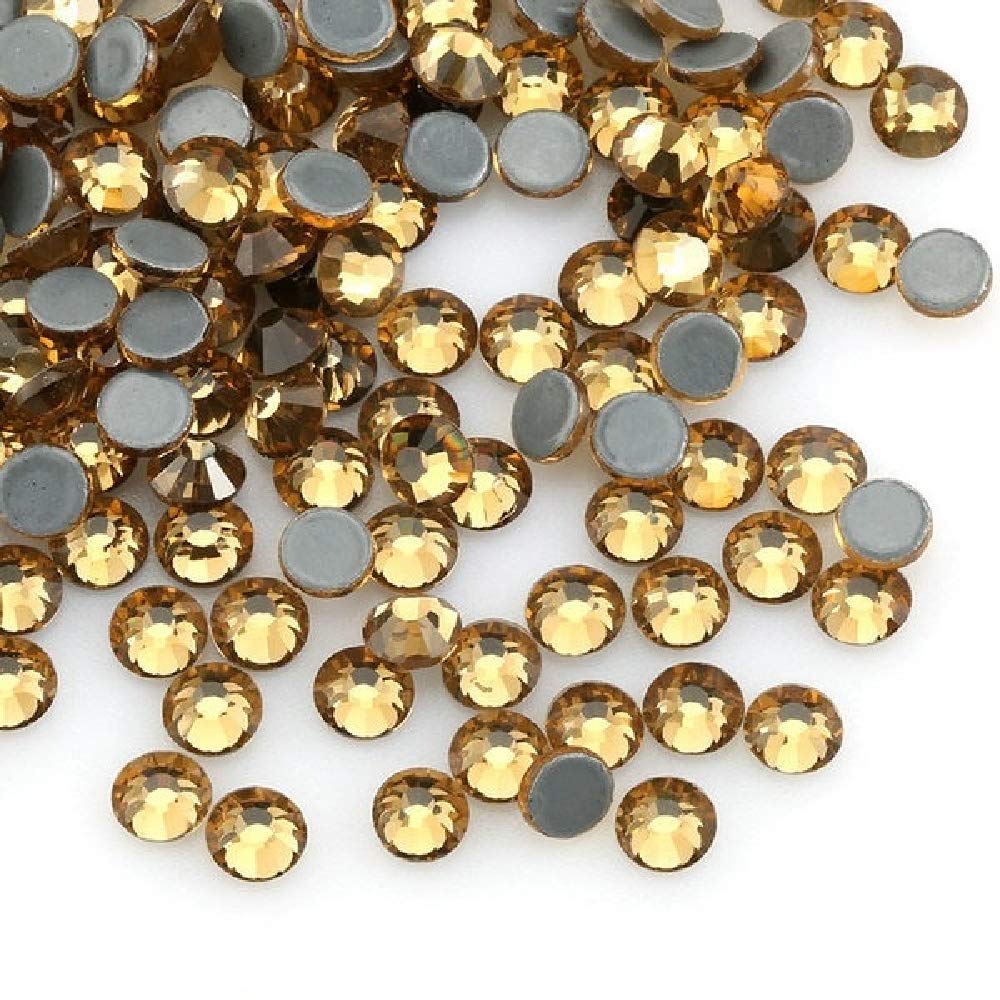 1400 Cristalli Termoadesivi Hotfix – Topazio Oro Vintage, SS10/3mm, Per Abiti E Pattinaggio - 2