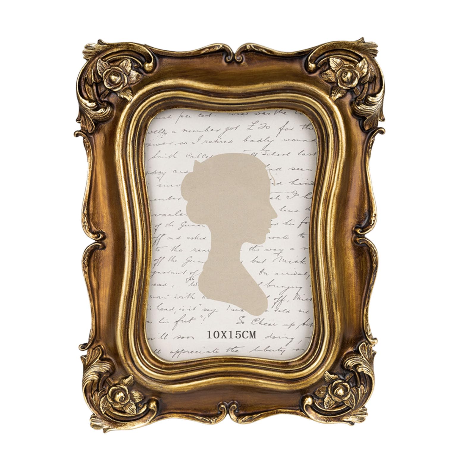 Sunlit Vintage Picture Frame 4x6 Inch, Luxury Antique Photo Frames with Glass Front, Bronze