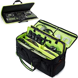 MYBAGZING Dj Bag for Equipment, Gig Bag for Musicians,Large Dj Cable File Bag, With Sponge Cases for Pioneer DDJ flx4 DDJ-400,DDJ-SB3 SB2,DDJ-RB,Numark Controller, Padded Dividers for DJ Accessories
