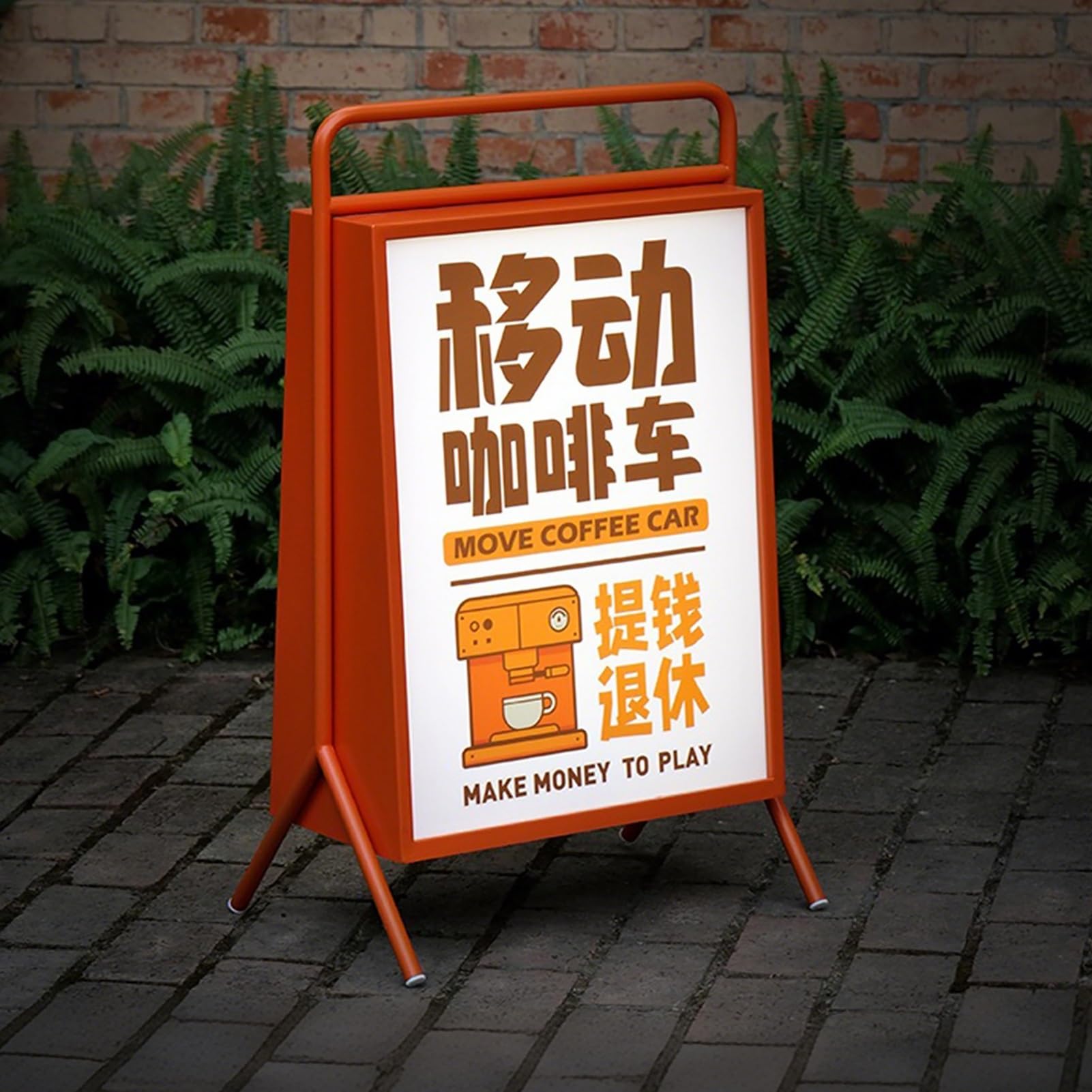 Soporte para carteles con luces LED, soporte de pie para póster de pie para interiores y exteriores, soporte de señalización duradero para promociones y anuncios