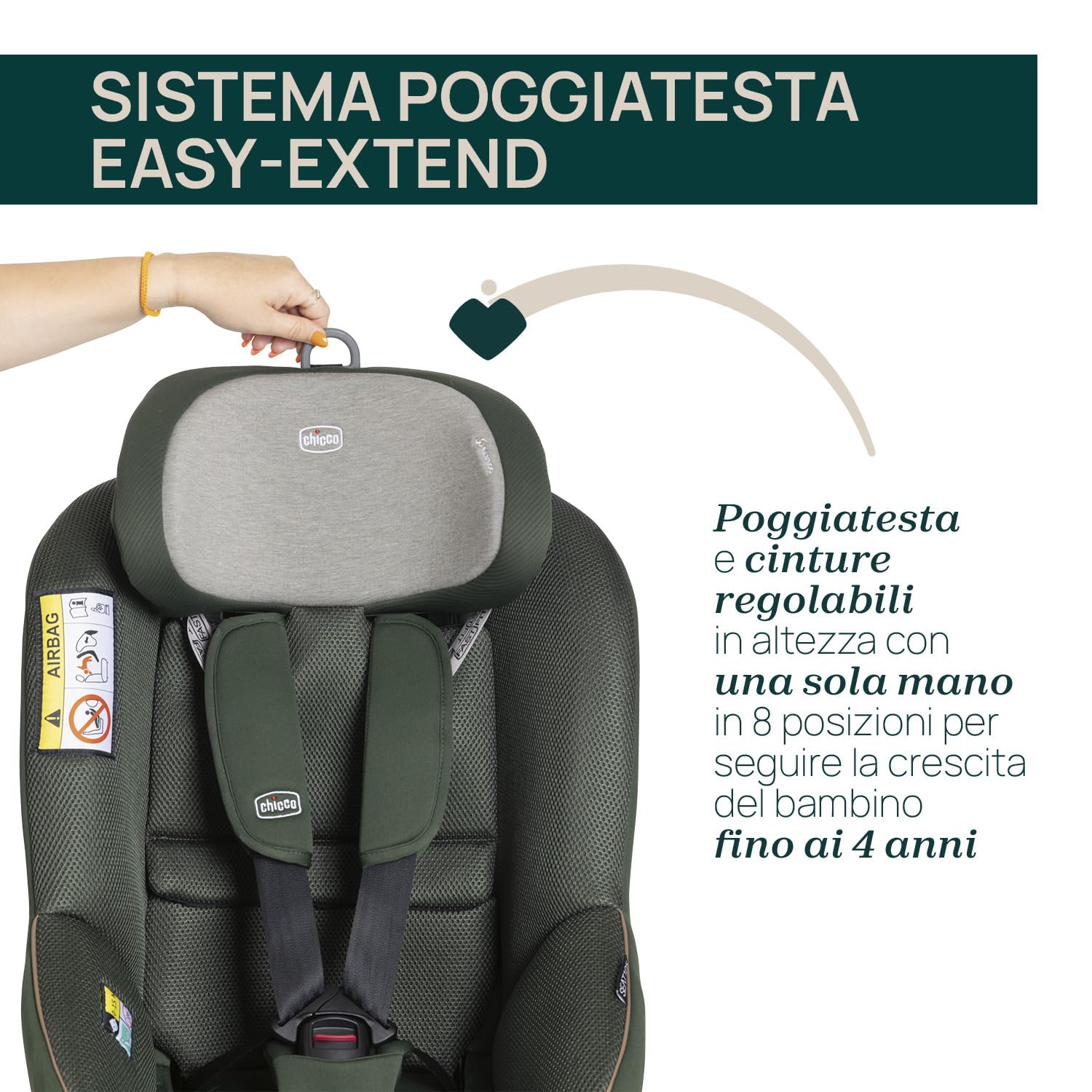 Chicco Seat105 I-Size, Seggiolino Auto Omologato ECE R129/03, Girevole A 360°, Reclinabile in 6 Posizioni, Installazione Semplice e Veloce, Riduttore Incluso, 40-105 cm, Gruppo 0/1/2, da 0 a 4 Anni