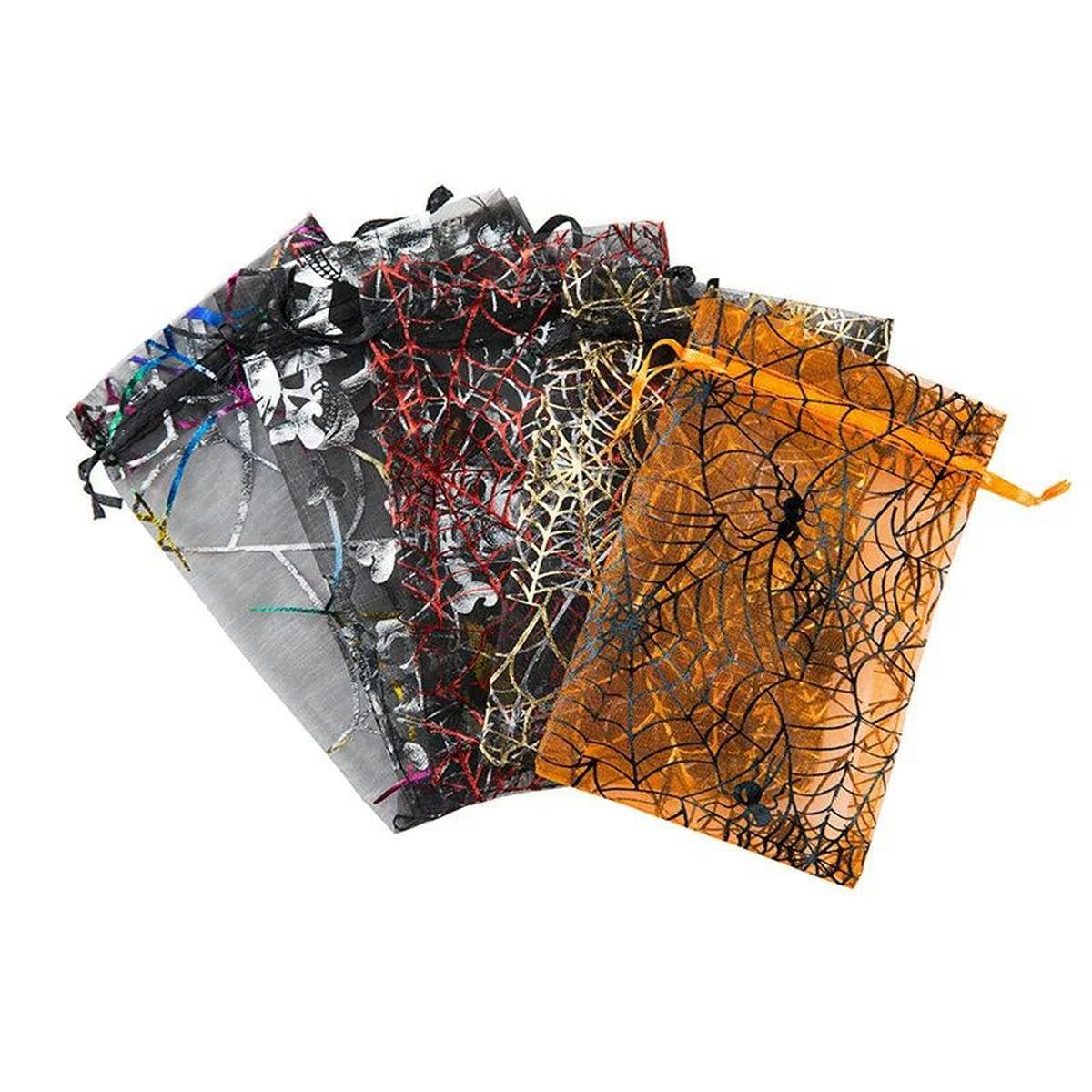 worek na cukierki ze sznurkiem, 50 sztuk/partia 10x12 cm 10x15 Organza Torby Bożonarodzeniowe Cukierki Gaza Halloween Woreczki ze sznurkiem rzemieślnicze Mogą Być Dostosowane