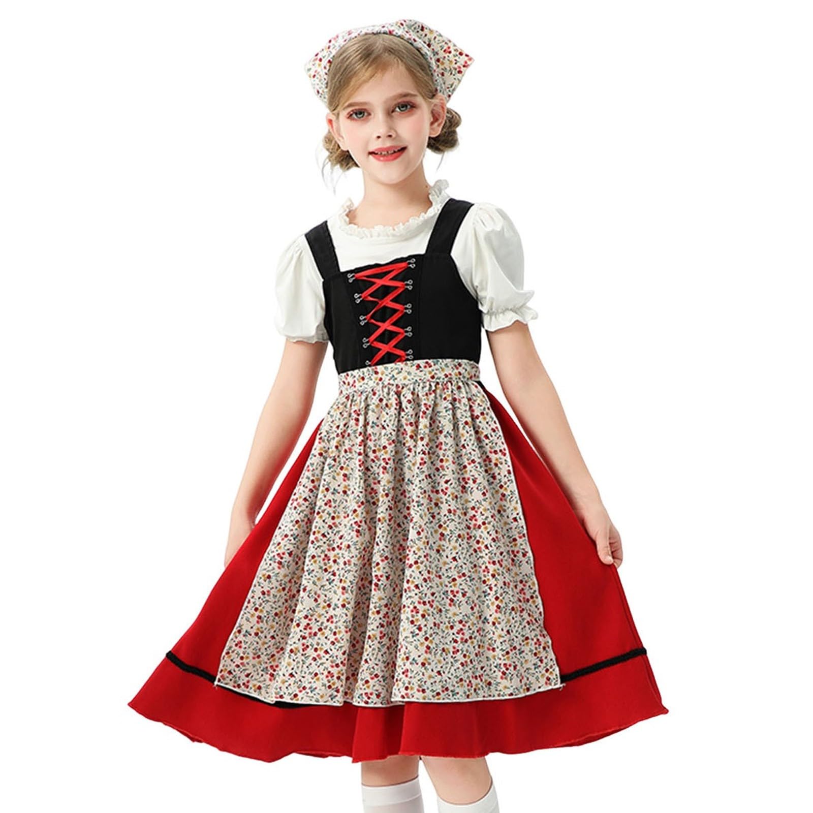 Dirndlkleid Für Mädchen Mit Schürze - Trachtenkleid Für Oktoberfest & Karneval In 5 Größen