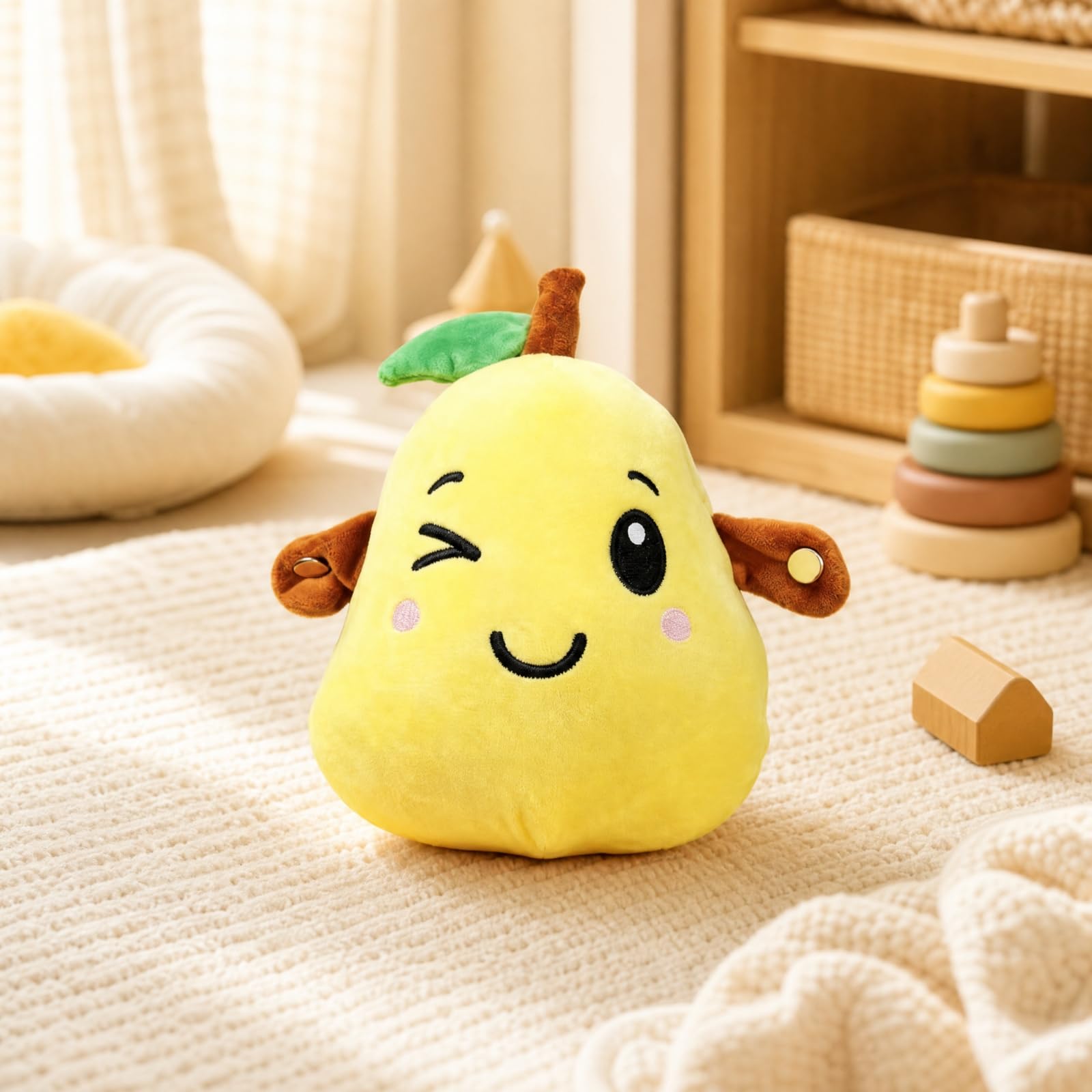 Peluche Musicale con Sensore Tattile Sicuro Giocattolo in Tessuto Poliestere Colorato Figura Interattiva Morbida per Casa