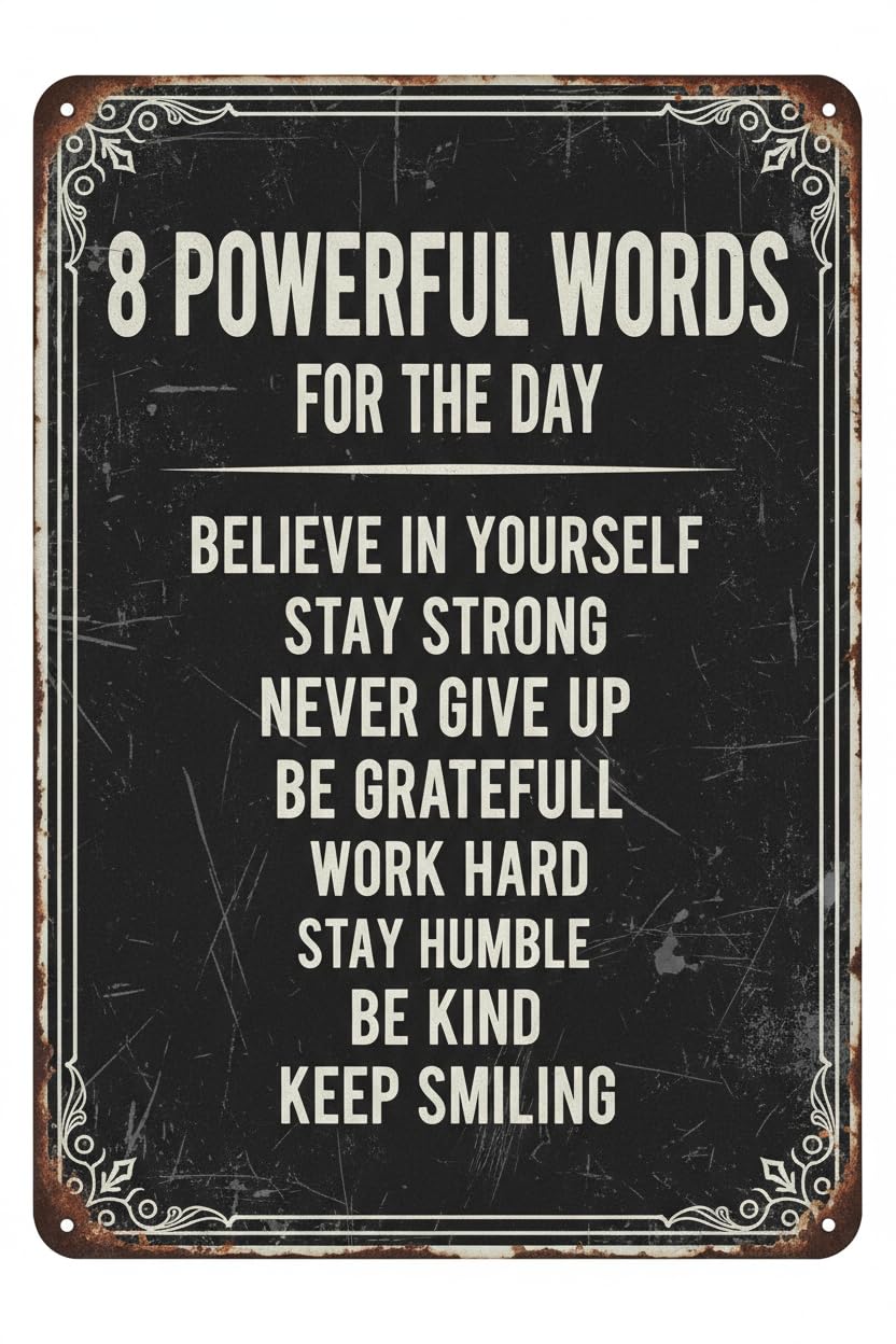 Inspirational Quotes Motivational Tin Sign, 8x12 Inch