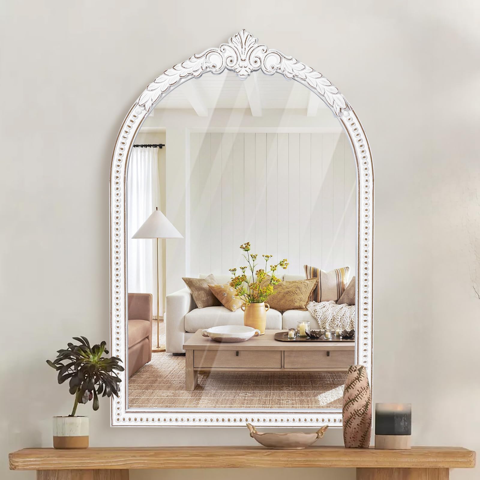 Amazon.com: Tiuposr 36x24 Inch Vintage Arch Wall Mirror, Antique