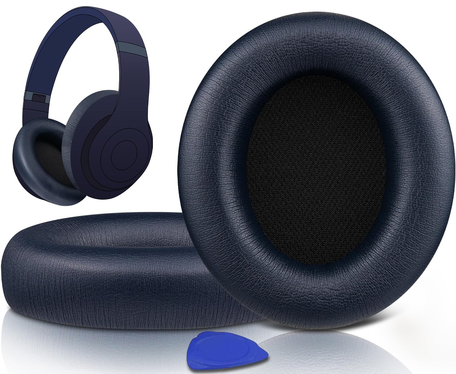 SOULWIT Replacement Earpads for Beats Studio Pro Wireless Noise Cancelling Headphones, Cushions Ear Pads with Soft Protein Leather, Noise Isolation Foam - Navy Blue-image-32