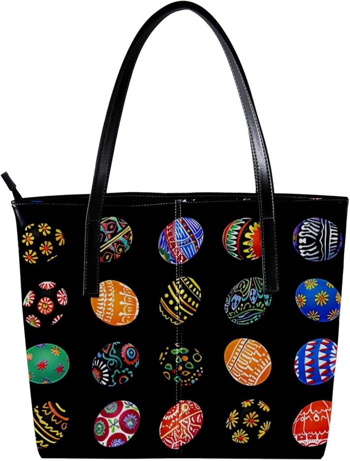 [YTYVAGT] 女性用財布、トートバッグ美学、レディーストートハンドバッグ,カラフルなイースターエッグ