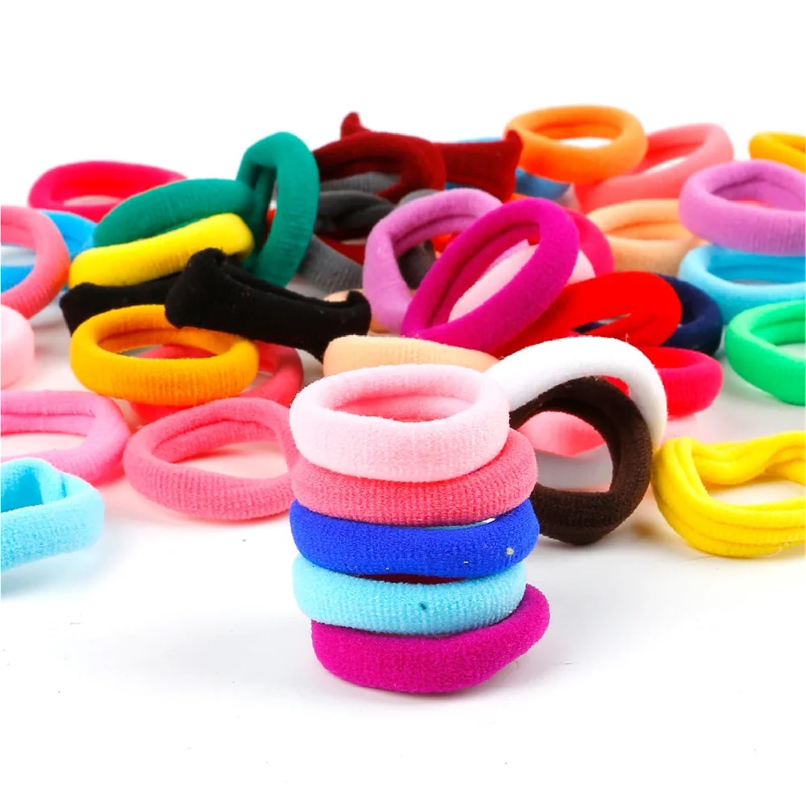 Elastici per capelli, 5000 pezzi, colorati, elastici per capelli, per coda di cavallo (azzurro)