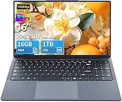 Laptop para jogos de 16 polegadas, laptop i5 de até 3,60 GHZ, laptops 1920 x 1200 tela HD, 16 GB de RAM, SSD de 1 TB, WiFi5, webcam, BT5.0, Mini HDMI, RJ45, teclado retroiluminado, laptops