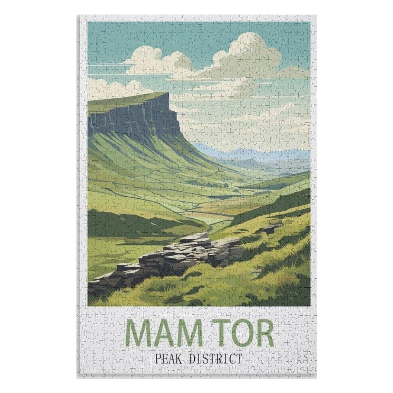 Gift puzzle games，Mam Tor Peaks District，Adults 1000 Piece Jigsaw Puzzle- Christmas，75x50，wooden puzzle ，AA-831