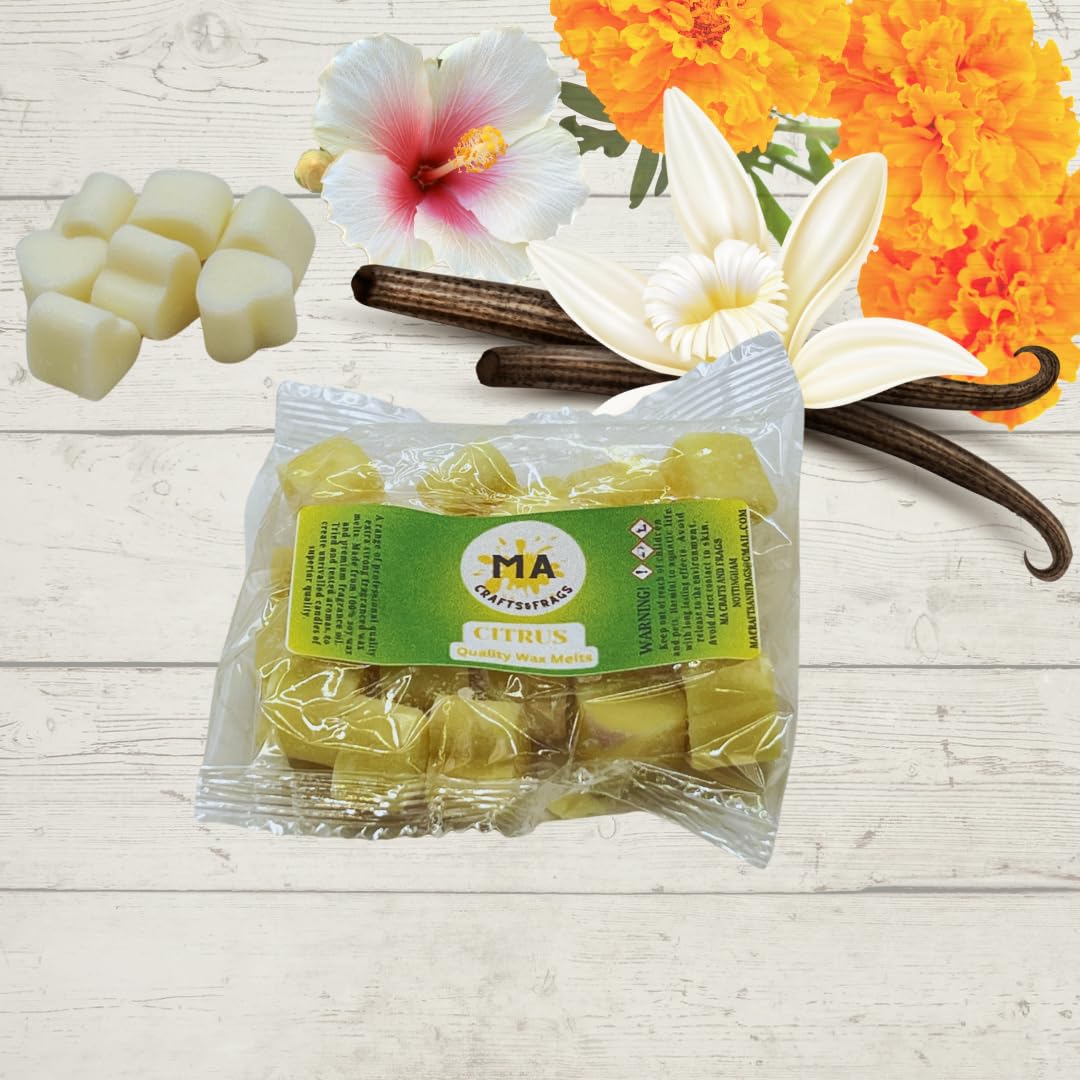 20 x Highly Scented Wax Melts Mini Hearts Handmade, Cruelty Free, Vegan Many fragrances (Citrus)
