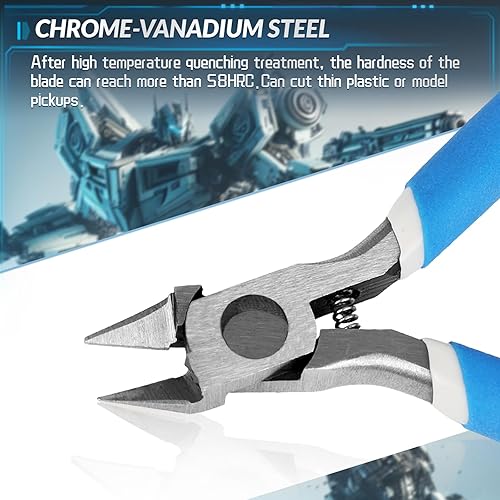 Miniatura 10 de Pinzas de modelo, pinzas Gundam ultra finas de una sola hoja de 4.7 pulgadas, pinzas de pasatiempos para cortador de bebedero, kit de pinzas modelo