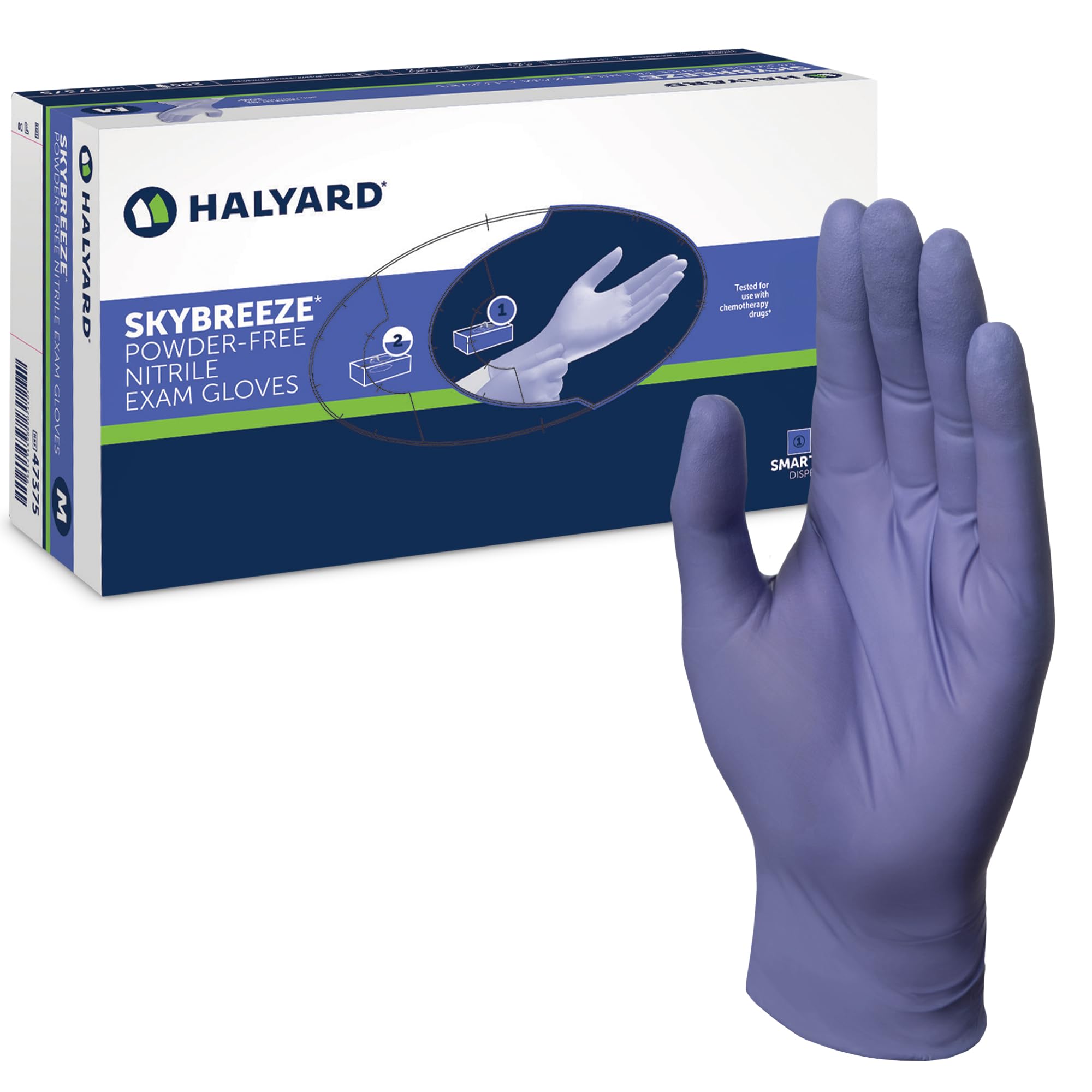 HALYARD SKYBREEZE Nitrile Exam Gloves, Powder-Free, 3.5 mil