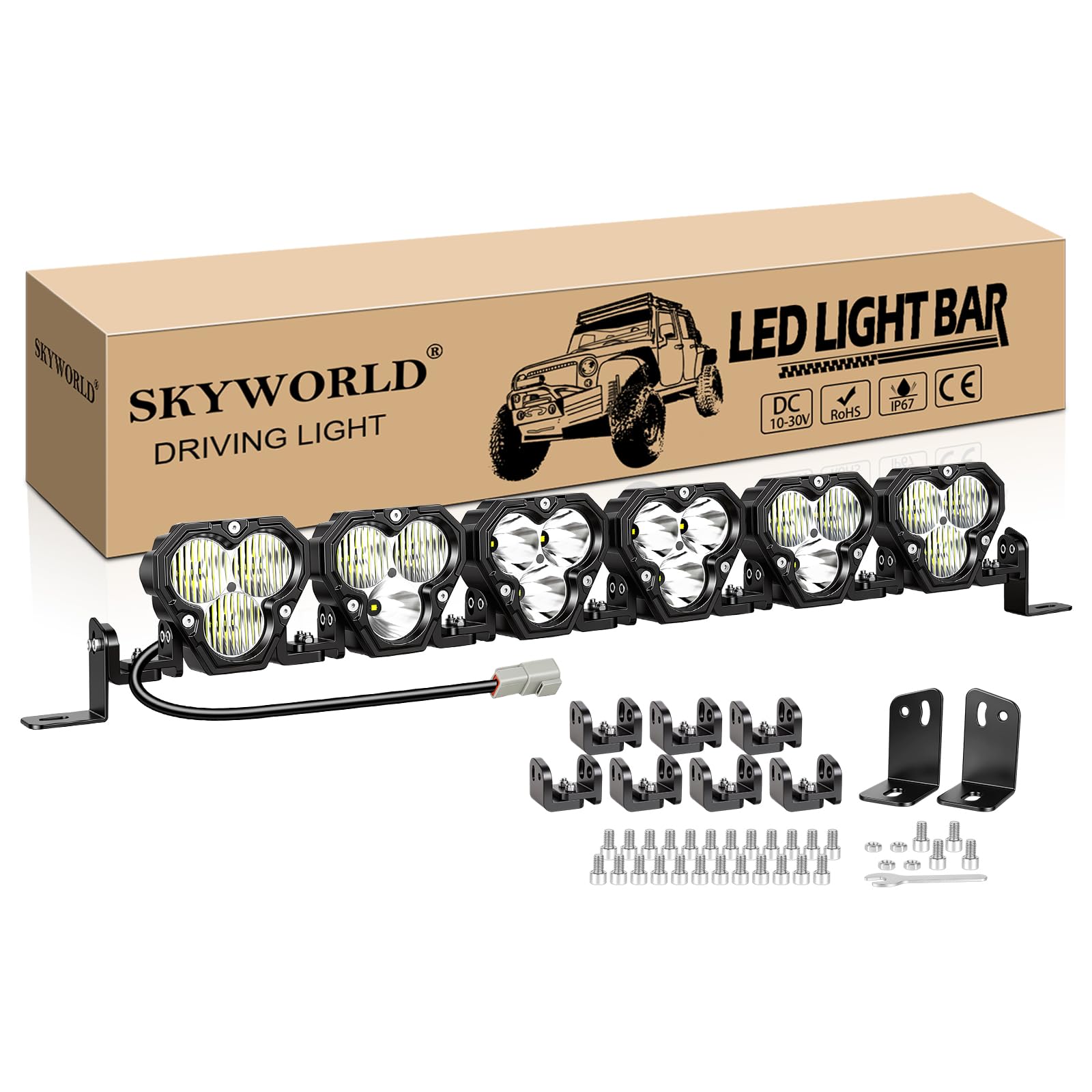 SKYWORLD Barra Led fuoristrada 28" 71 cm 150W luci per 4x4 Auto Camion