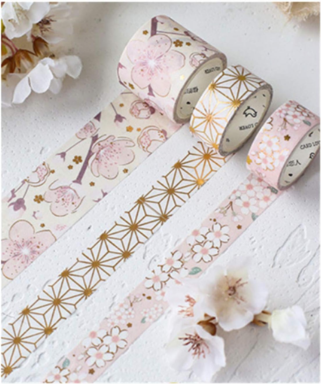 Mvchif Masking Washi Tape Set of 3 Rolls Art Craft Tape Stickers DIY Scrapbooking Tool Decor for Lipstick Notebook Planners (Style B)
