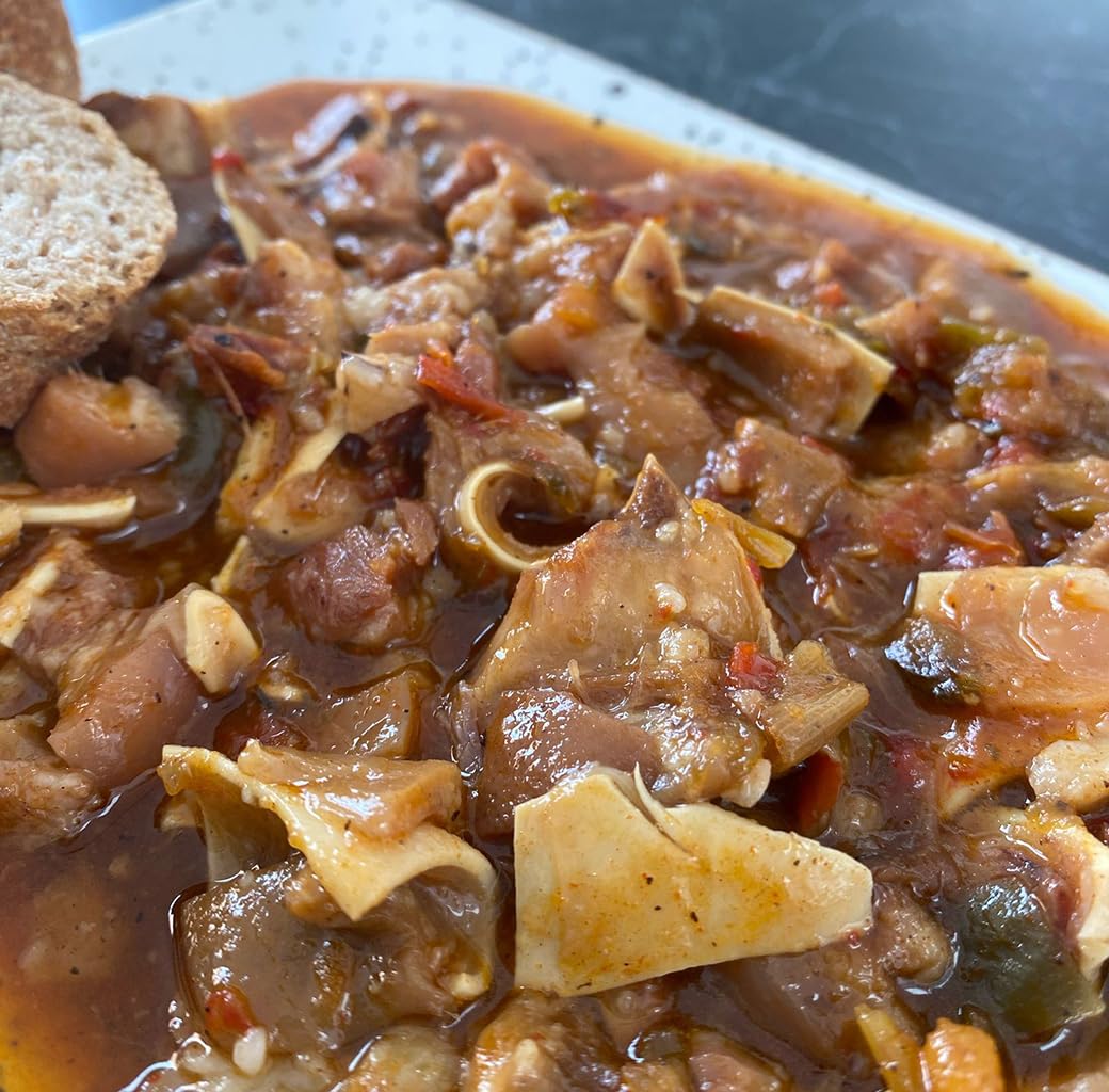 Oreja de Cerdo en Salsa con Jamón y Chorizo Conservas Premium, Receta Tradicional Artesana, Plato Preparado Calentar y Servir, Sin Gluten, Sin Conservantes, Pack de 8 x 430g