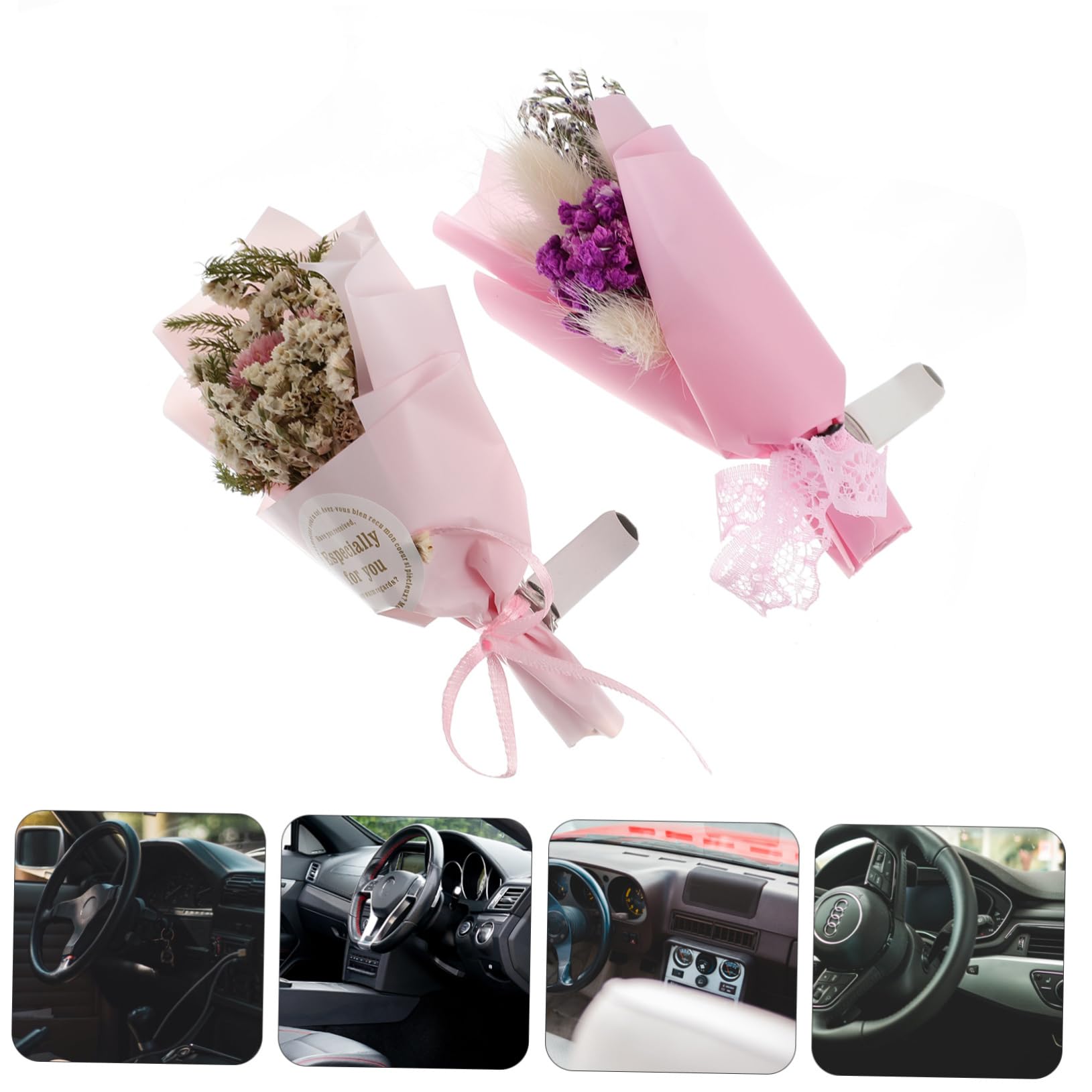 VALICLUD 6 Stk Aromatherapie mit getrockneten Blumen im Auto kfz auto Auto-Parfüm-Clip -Clip Wagen Aromatherapie-Maschine schwimmt Die Seide