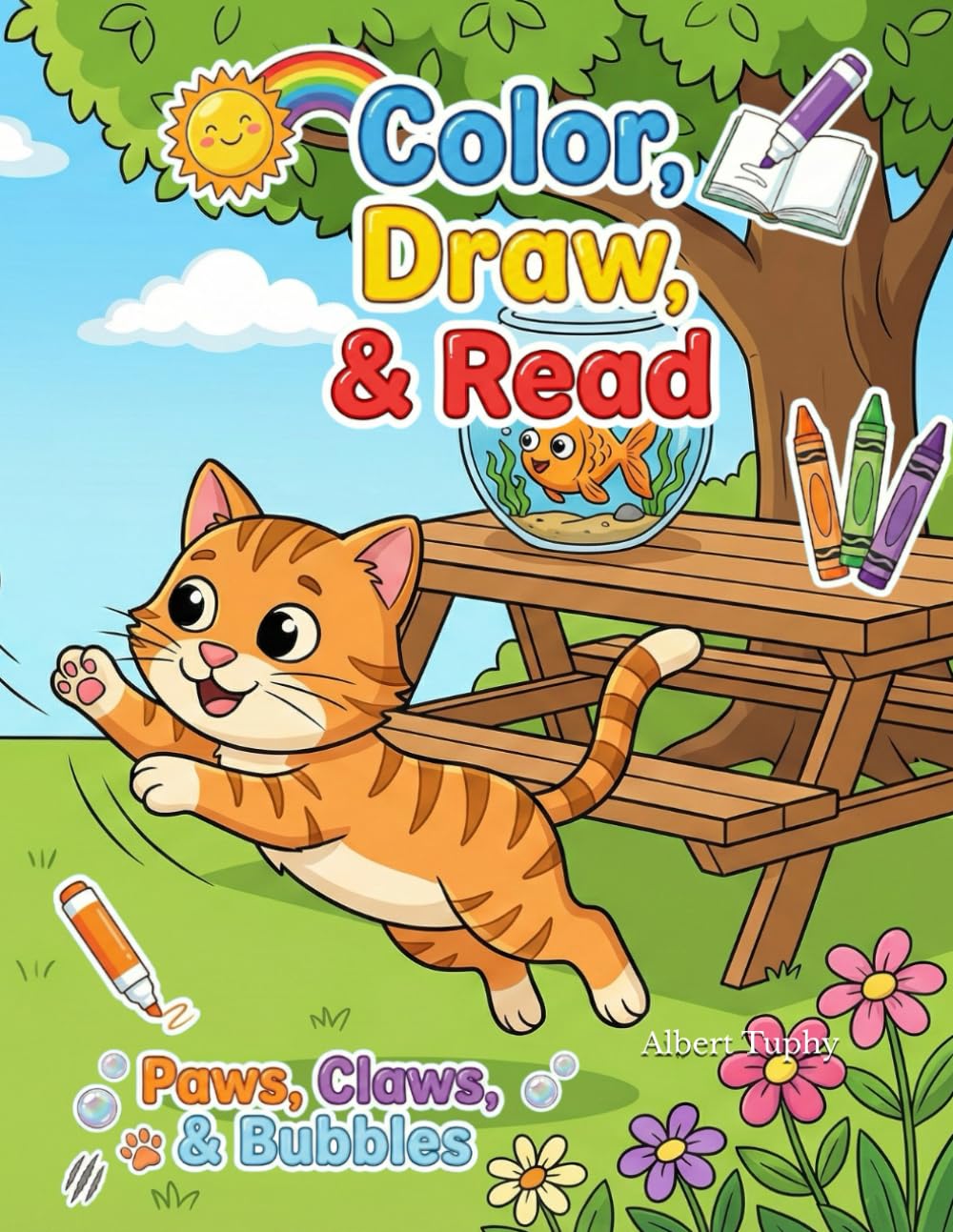 Color, Draw, and Read: Paws, Claws, and Bubbles
