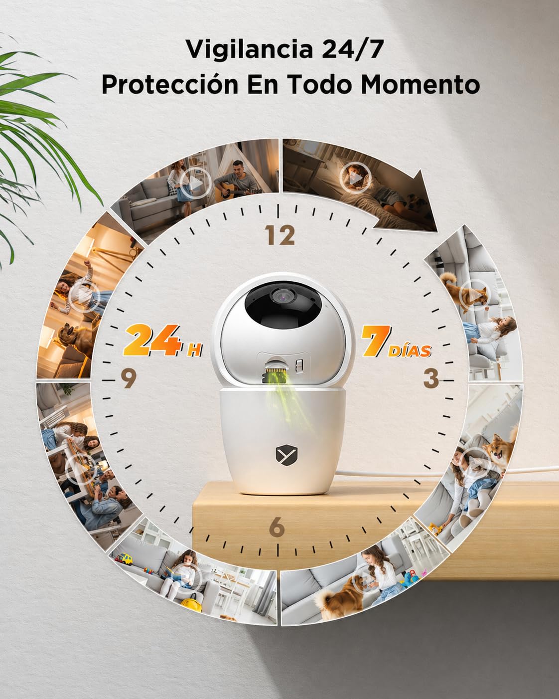 2.4/5G Camara Vigilancia WiFi Interior, 2K 360°PTZ Camara Vigilancia Domicilio WiFi para Bebes/Mascotas/Seguridad, Seguimiento Automático, Visión Nocturna, Audio Bidireccional, Pack 2