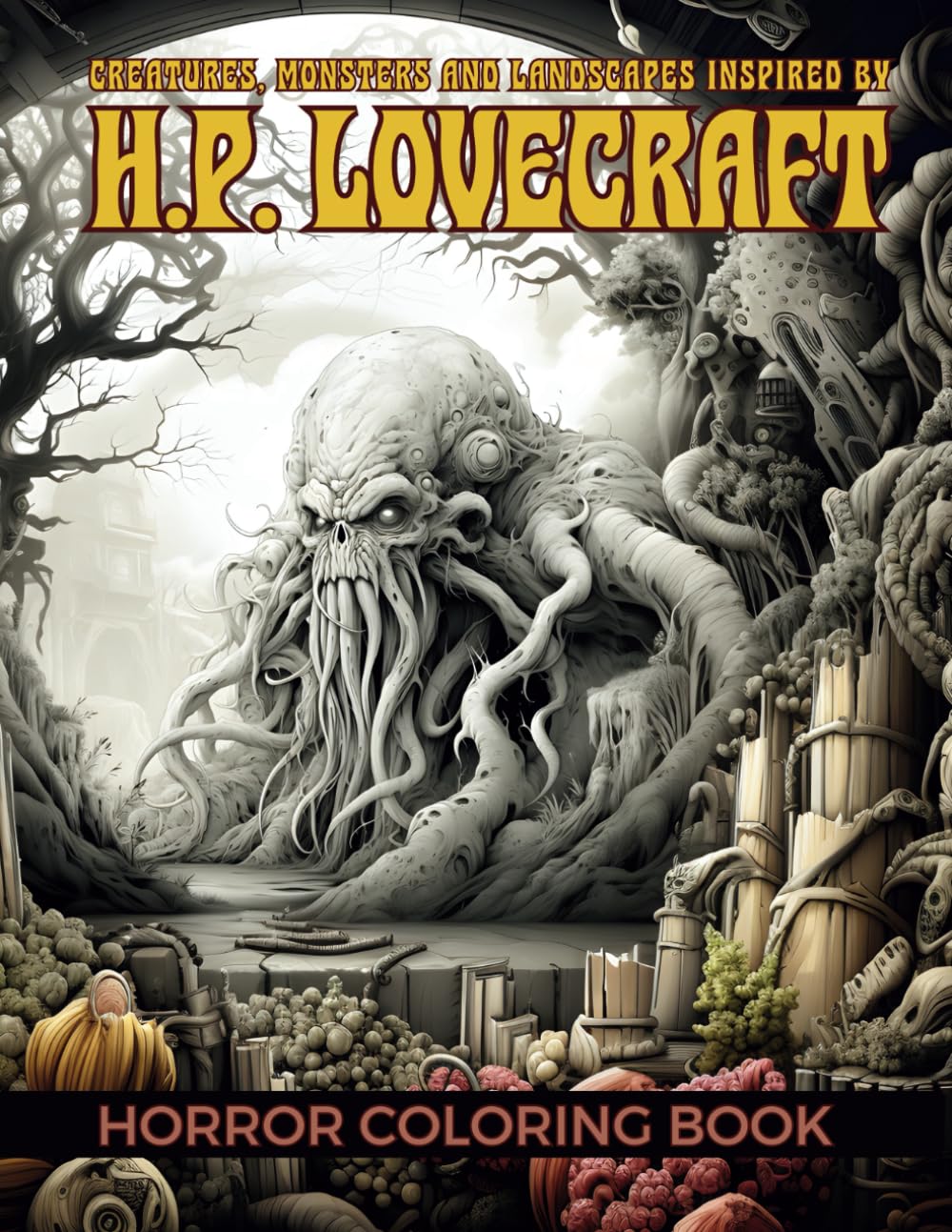 Amazon.com: Gothic Horror Coloring Book for Adults inspired by H.P ...