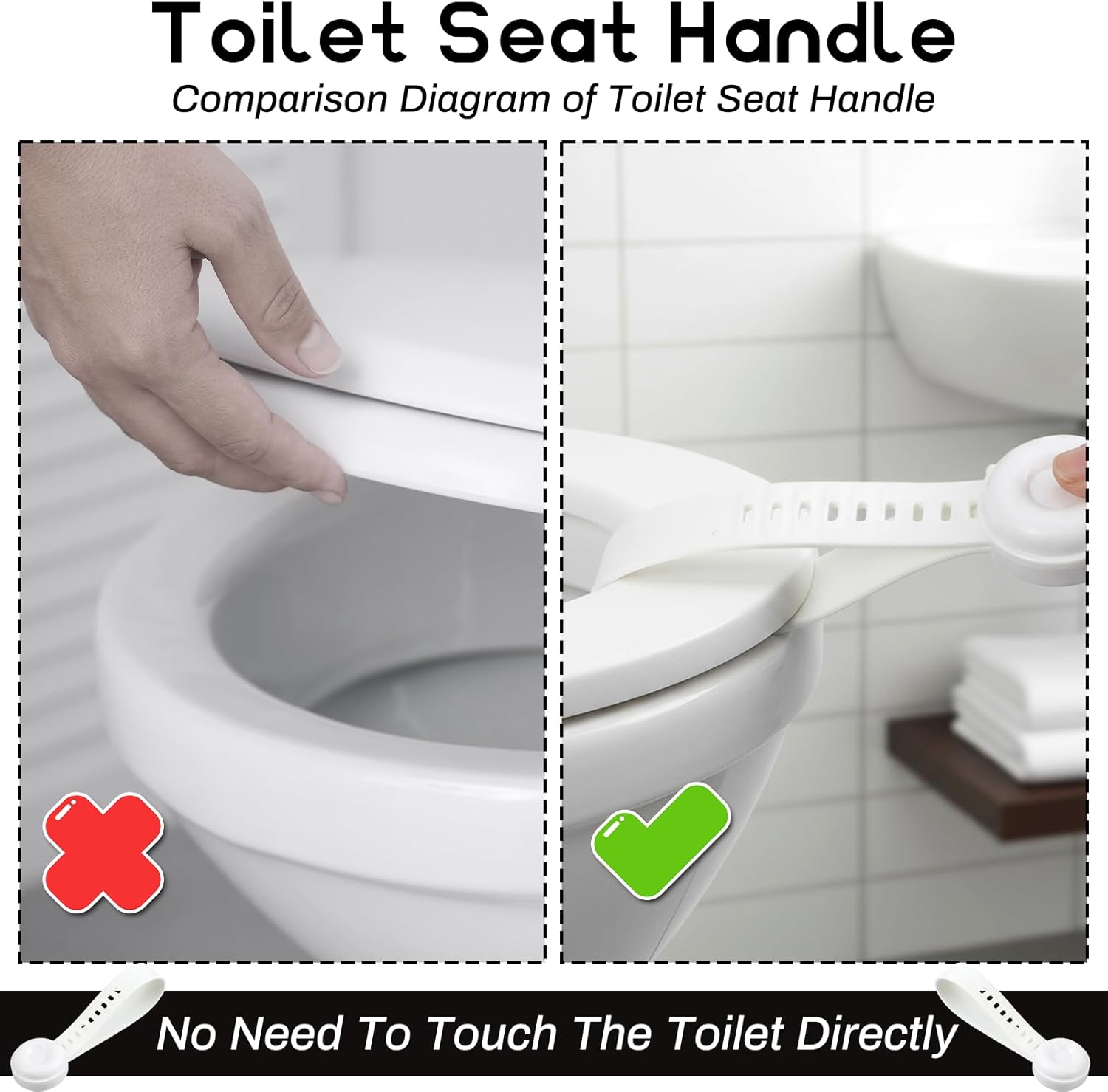 Toilet Seat Lifter - 1PCS Silicone Lift Tab Handle with Comfort Grip, Universal Bathroom Accessory for Easy and Sanitary Lid Lifting