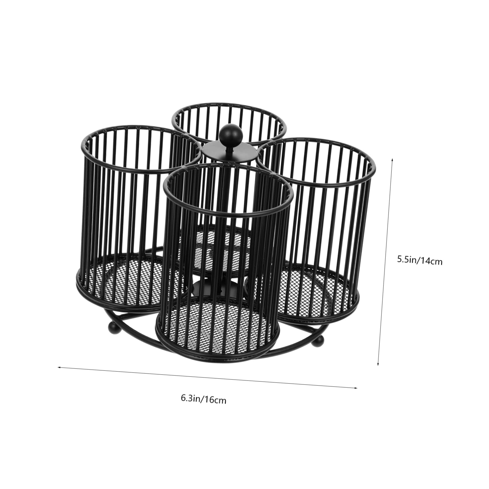 SHINEOFI Porta Penne da Scrivania Rotante in Ferro Nero a Quattro Scomparti | Organizer Multiuso, Design Unico, Presa Confortevole, Uso su Tavolo o Piano Lavoro