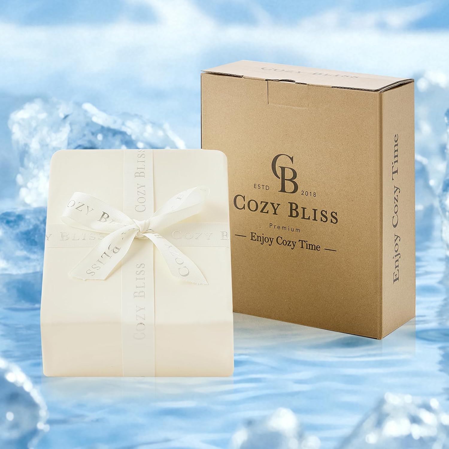 Cozy Bliss Premium Cooling Sheet Set King Size, Q-Max>0.4, 3PCS No Flat Sheet with 2 Pillowcases, Breathable Fitted Sheet for Hot Sleepers & Night Sweats, Deep Pocket Up to 18 Inches, Cream White - Image 9