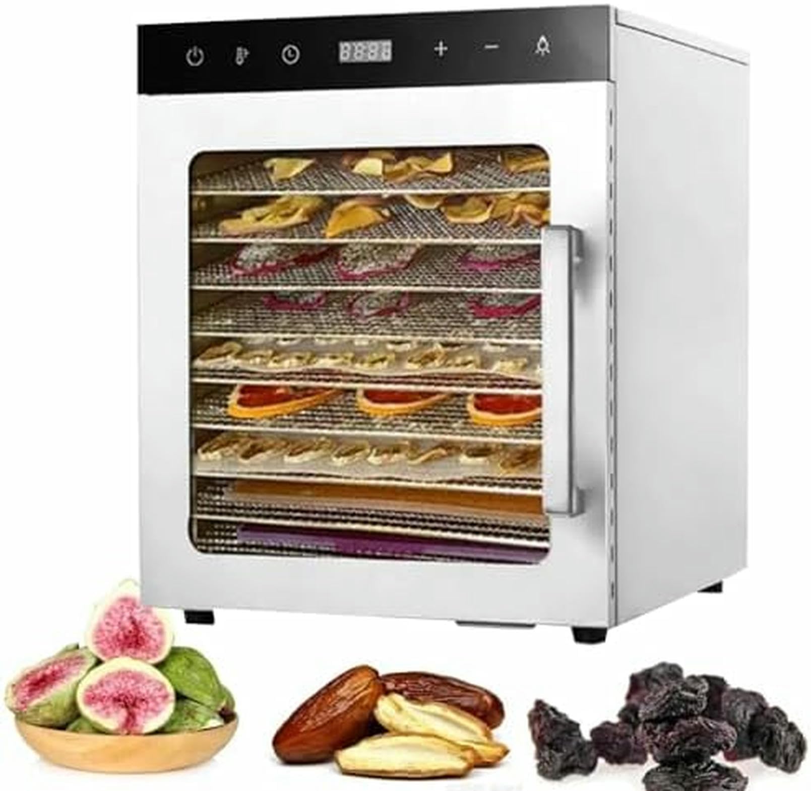 Essiccatore Di Congelamento Commerciale, Asciugatrice Disidratata Elettrica Da 1000 W, 10 Strati Deidratatore Alimentare Con Tempistica 0-24 H, Intervallo Di Temperatura 86 ℉ ~ 194 ℉ Per Verdure