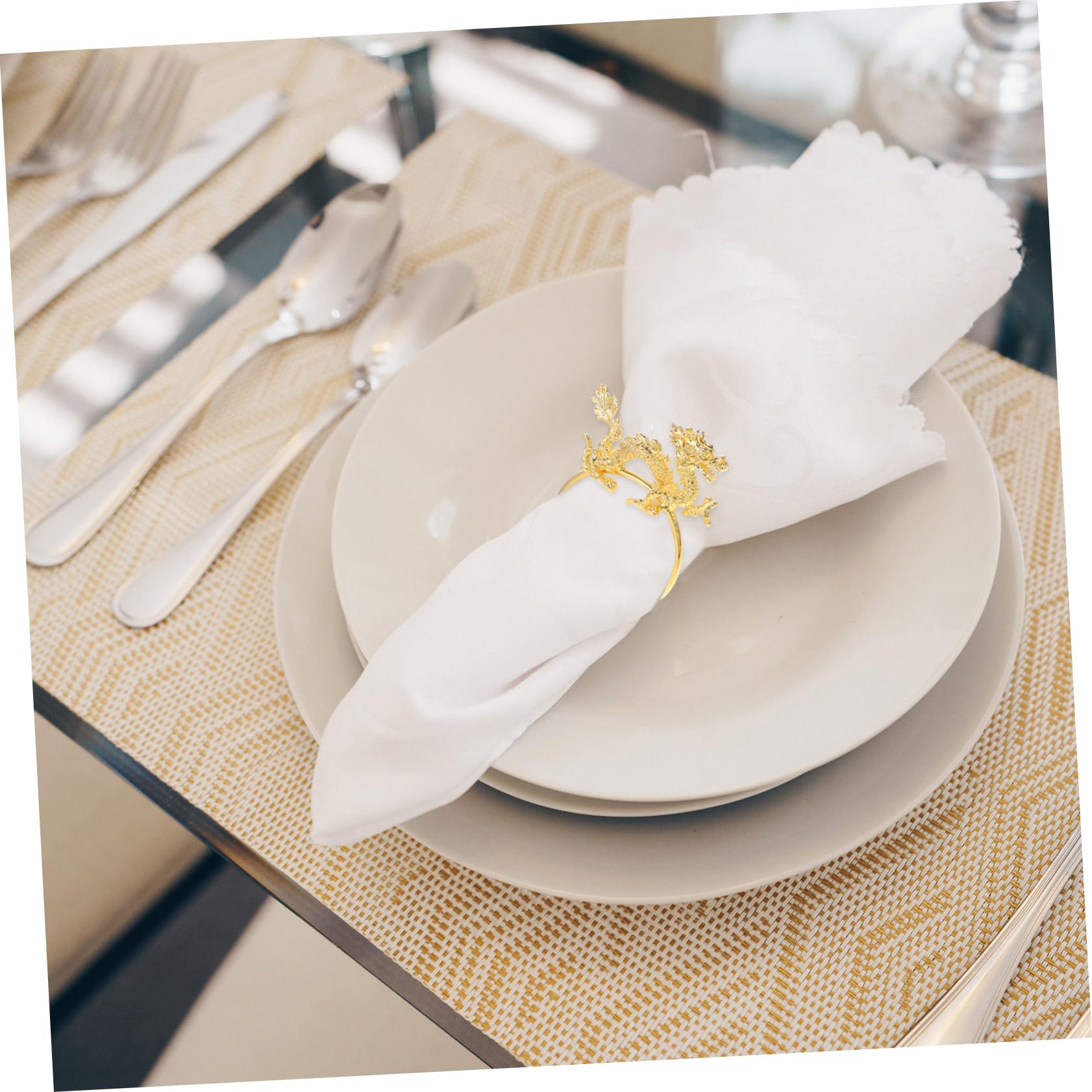 Cabilock 4 Set Portatovagliolo Festina Party Guarnitura Strenne Titolari Portatovaglioli Rustici Anelli Di Tovagliolo Matrimonio Fibbia Per Tovaglioli Per Hotel Metallo Golden 4 Pezzi * 4