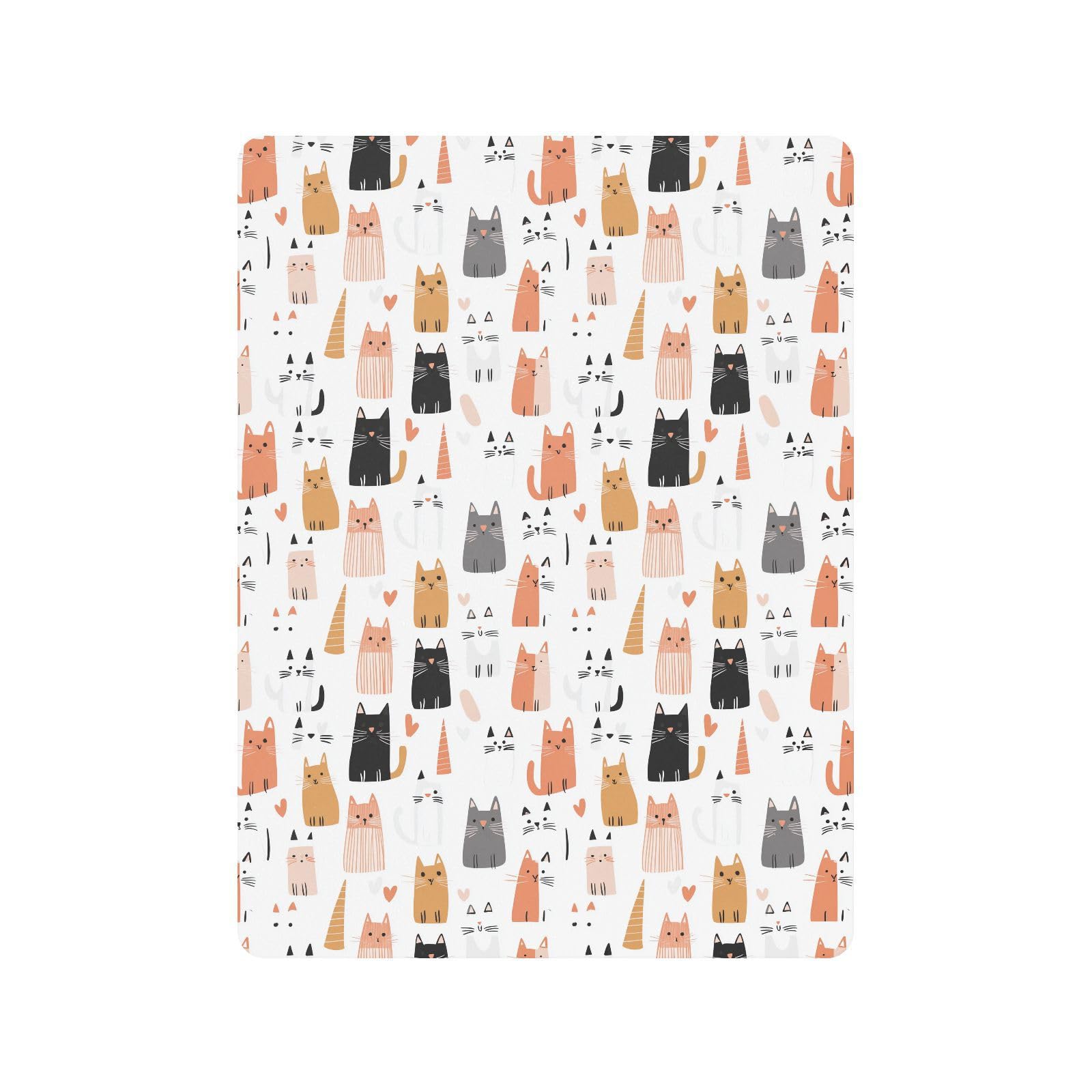 Cartone animato Carino Colore San Valentino Gatto Baby Culla Lenzuola Cotone Baby Playard Foglio Morbido Comodo Neonato Culla Lenzuolo per la Nascita, 1 Confezione cuna de Acolchonado