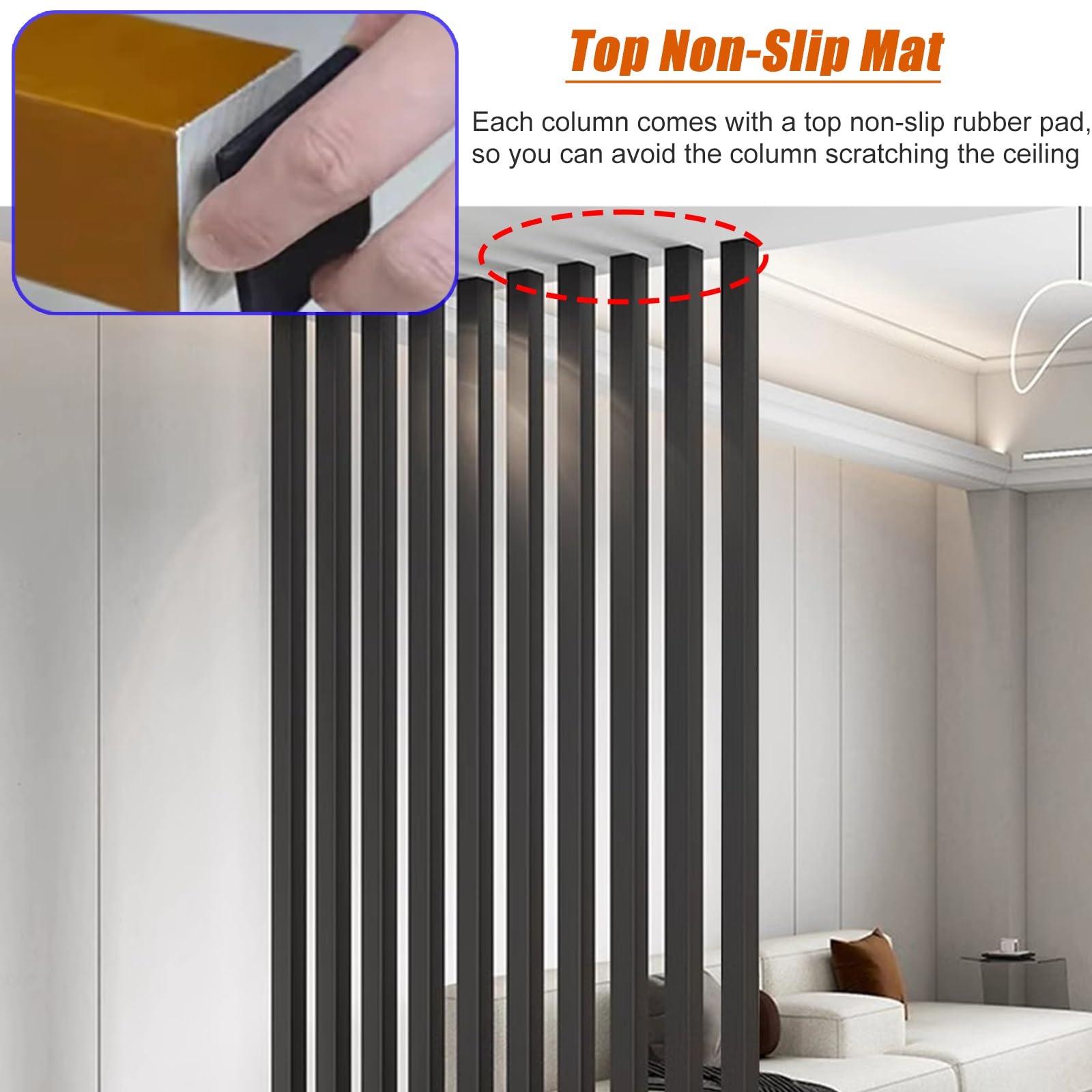 Lot de 10 cloisons murales en bois modernes, séparateur de pièce vertical pour maison commerciale, séparateur amovible du sol au plafond